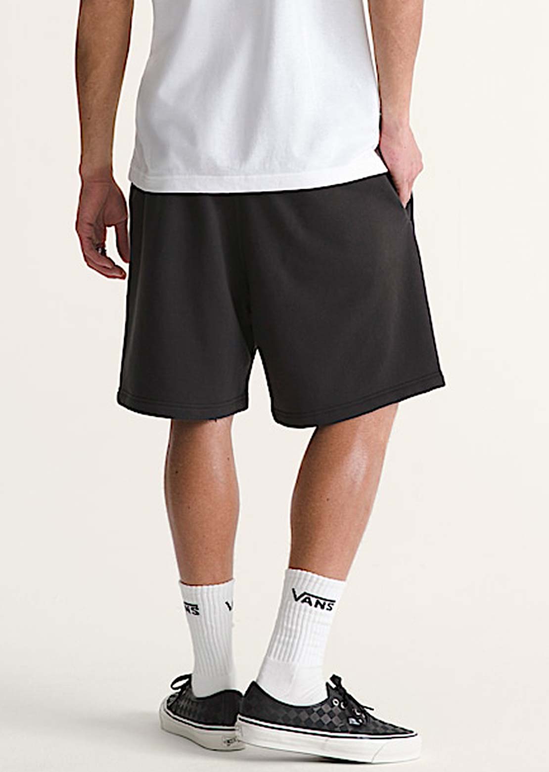 Vans Men's Stretch Logo Fleece Shorts Black/White