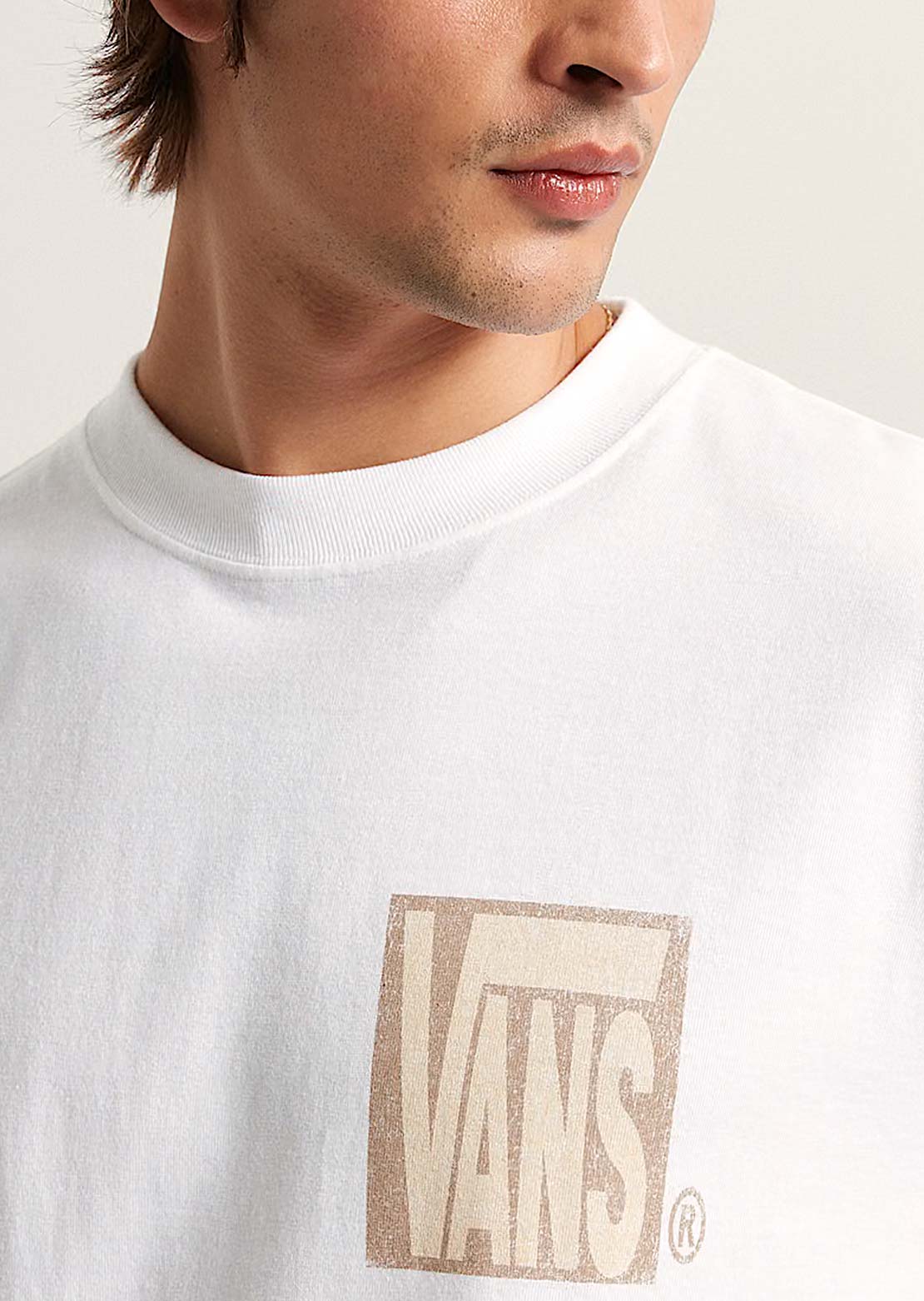 Vans Men's Stretch Stack Crackle T-Shirt White