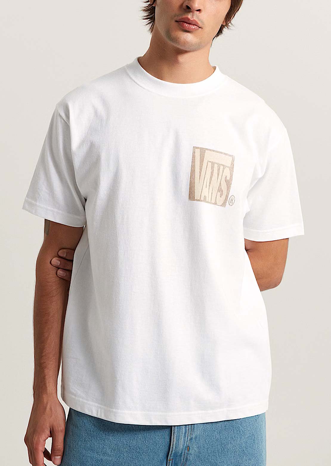 Vans Men's Stretch Stack Crackle T-Shirt White