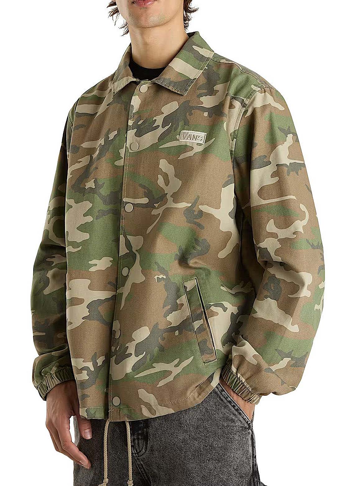Vans Men's Torrey Canvas Coach Jacket Vintage Camo