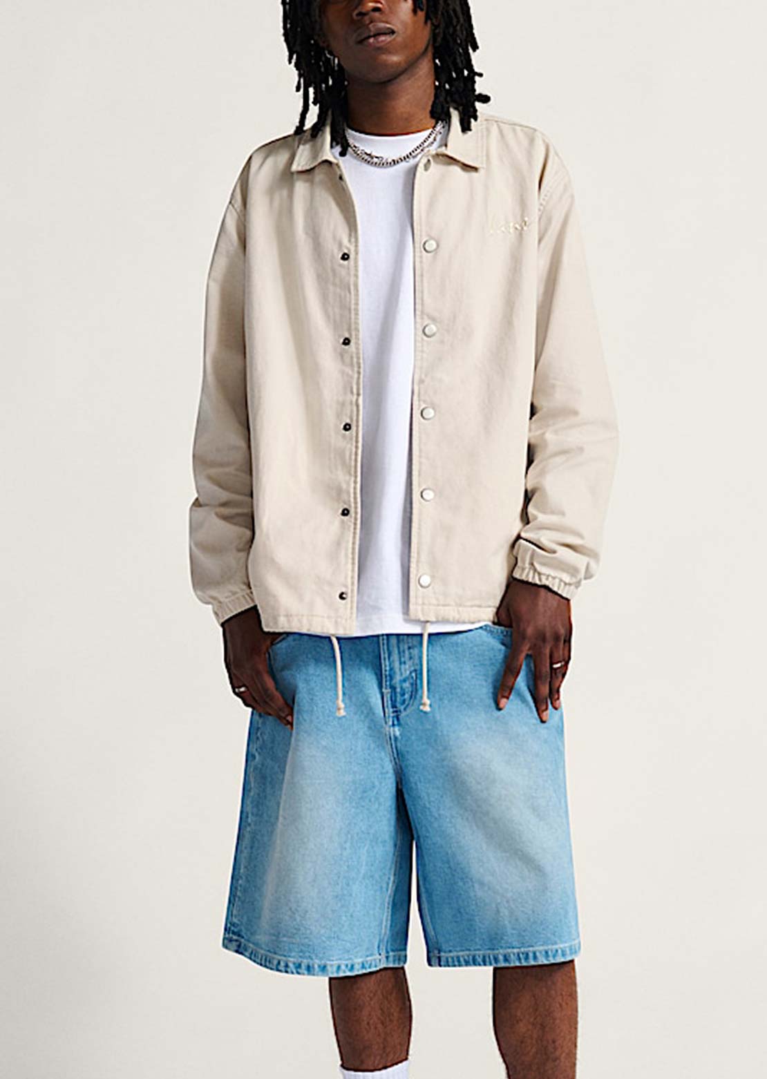 Vans Men's Torrey Canvas Coaches Jacket Taupe Mist
