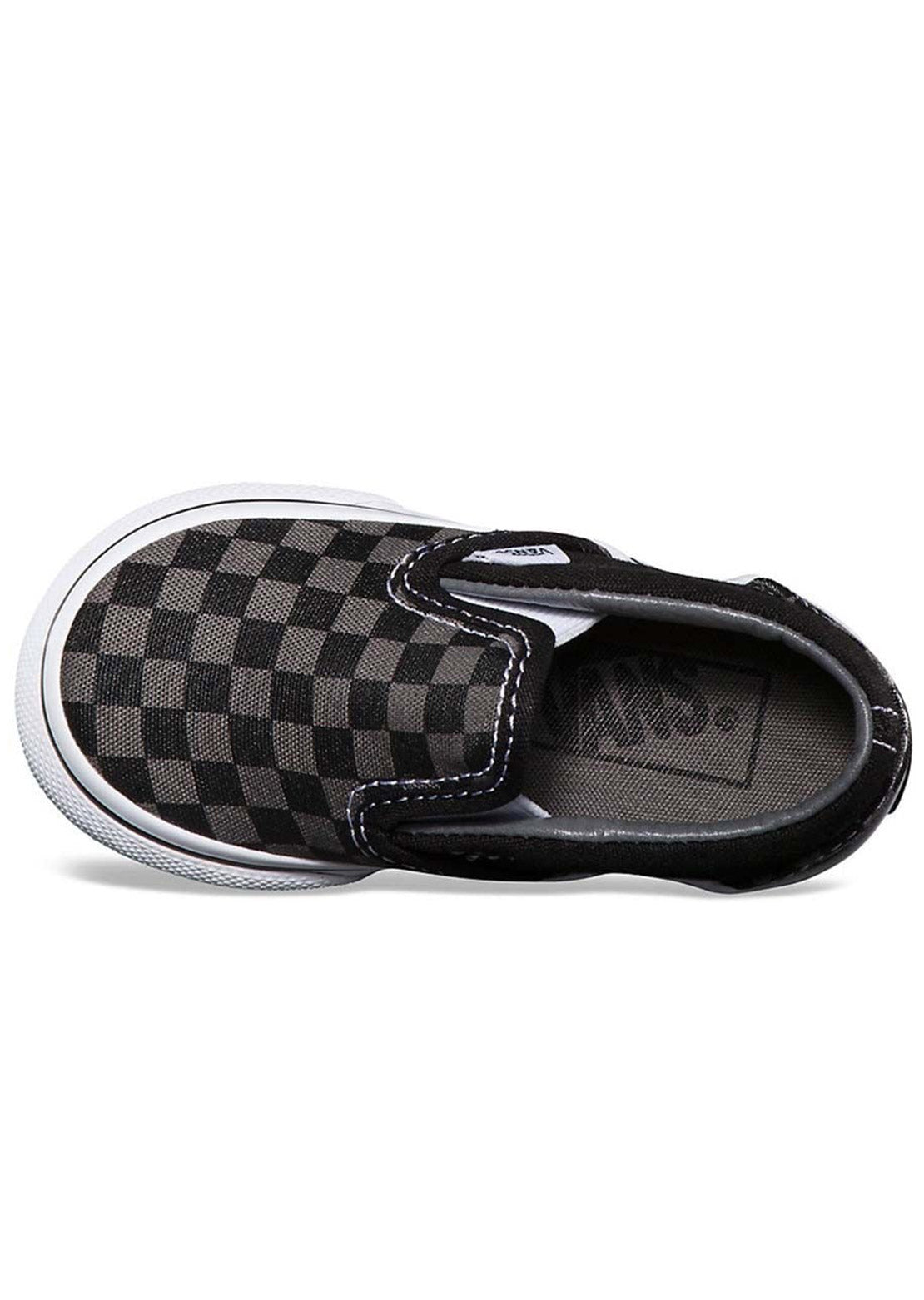 Vans Toddler Classic Slip-On Sandals Black Pewter Checkerboard