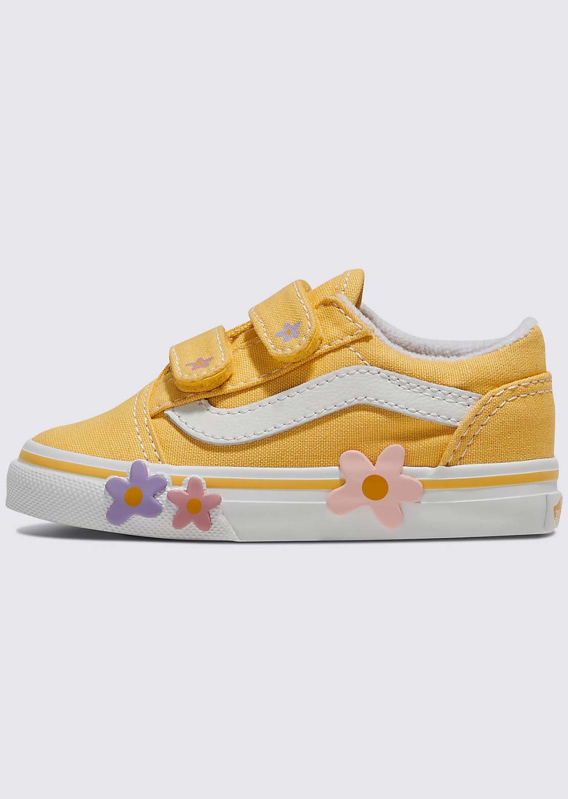 Vans Toddler Old Skool V Flower Shoes Yellow