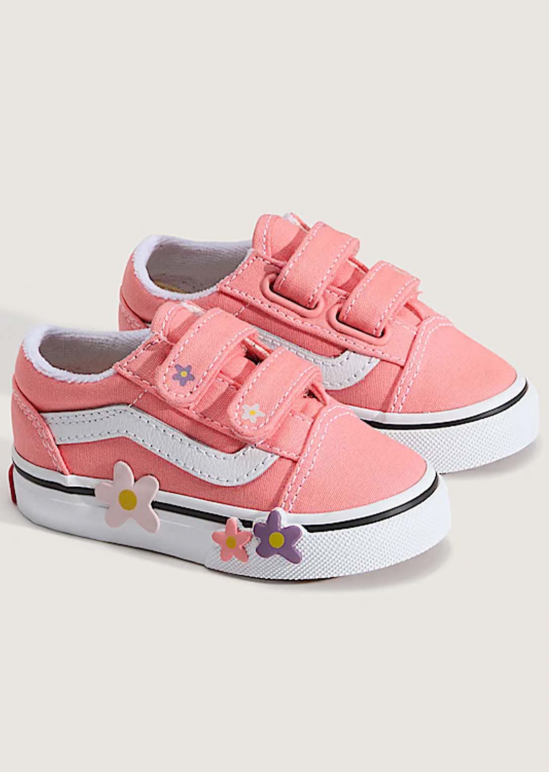 Vans Toddler Old Skool V Flower Shoes Sunset Blush Pink