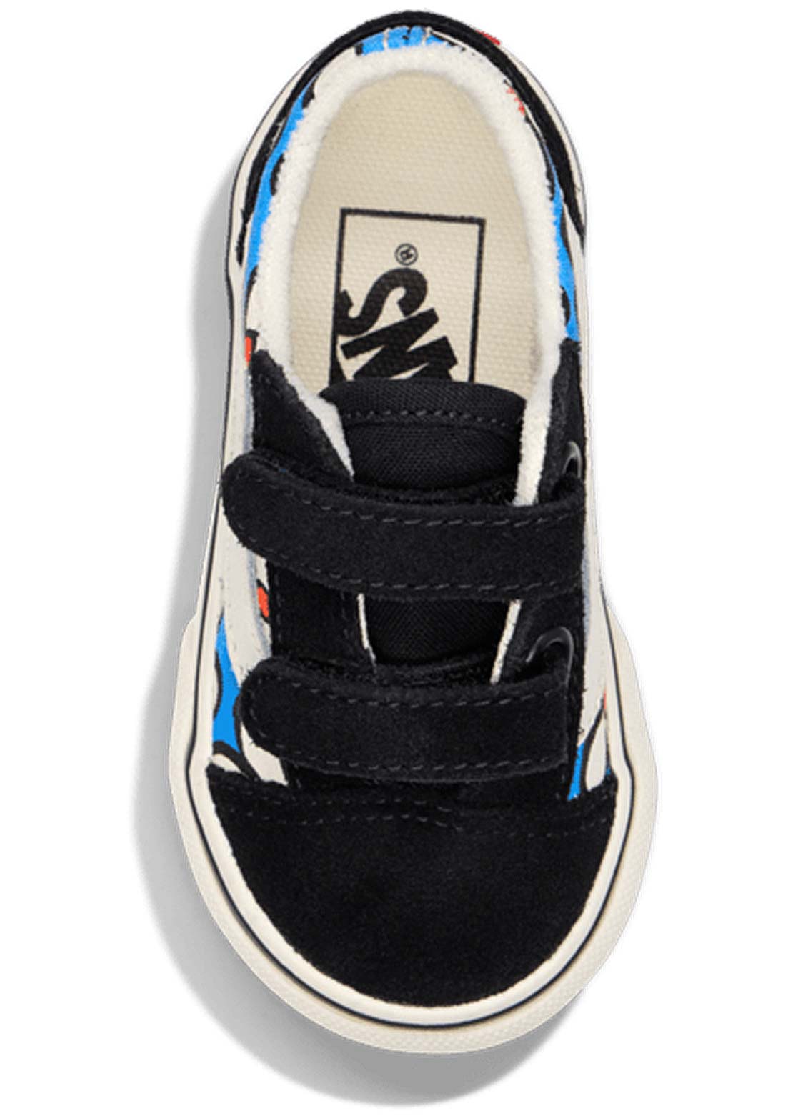 Vans Toddler Old Skool V Shoes Painted Floral Bright Azure