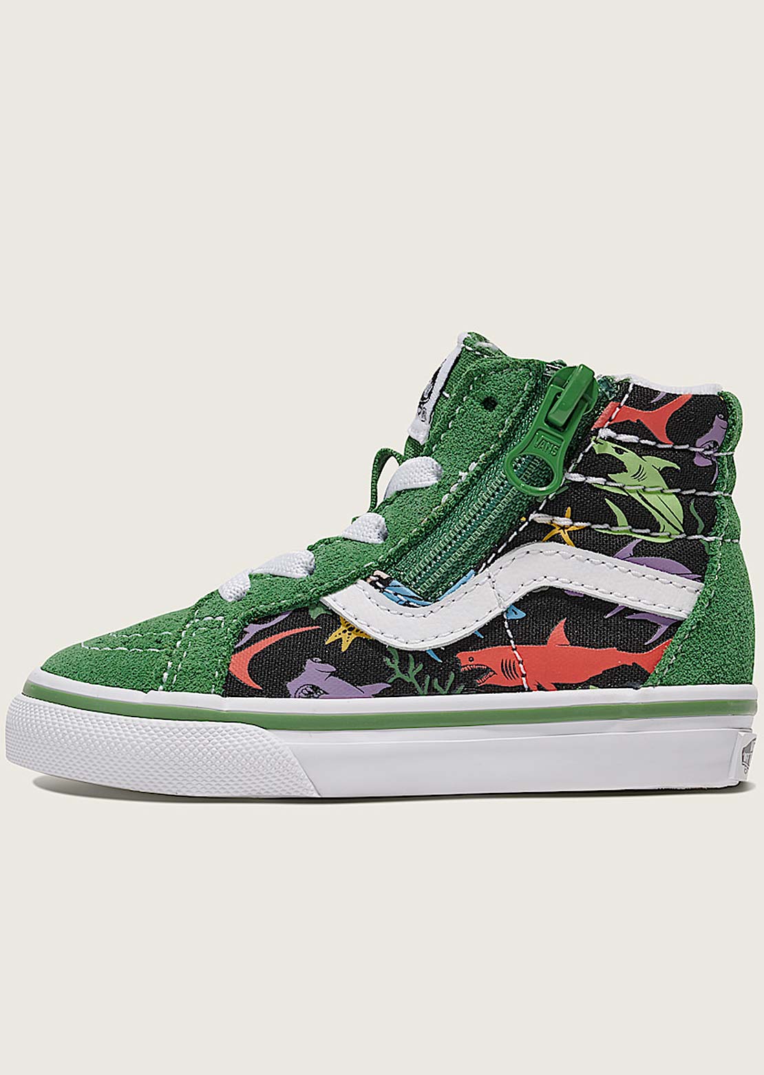 Vans Toddler Sk8-hi Reissue Side Zip Shoes Glow Sharks Green/Multi