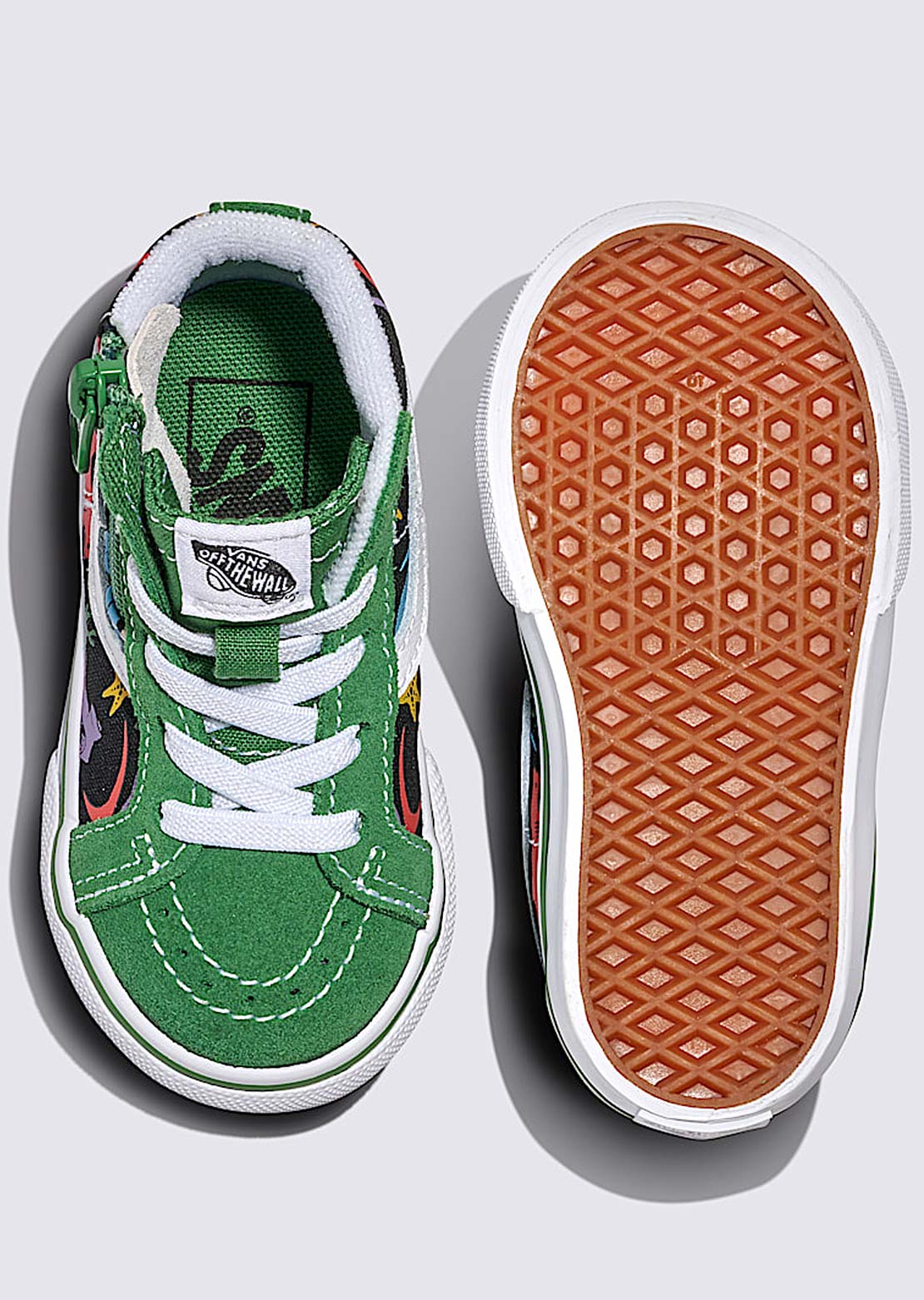 Vans Toddler Sk8-hi Reissue Side Zip Shoes Glow Sharks Green/Multi