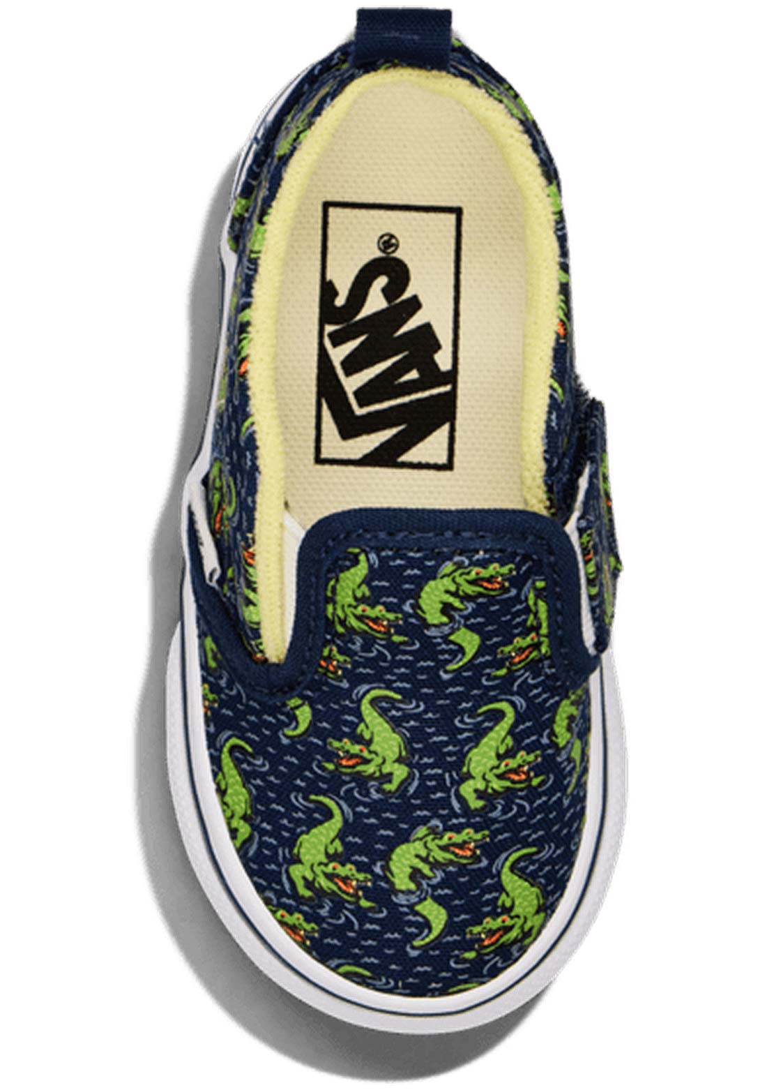 Vans Toddler Slip-on V Shoes Glow Croc Navy Yellow
