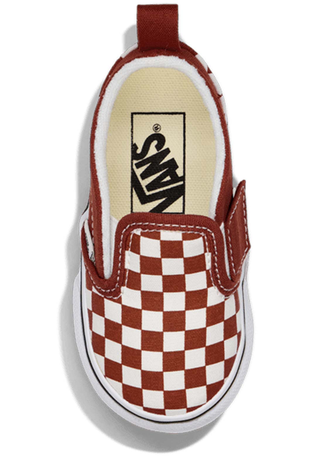 Vans Toddler Slip-on V Shoes Color Theory Checkerboard Rust