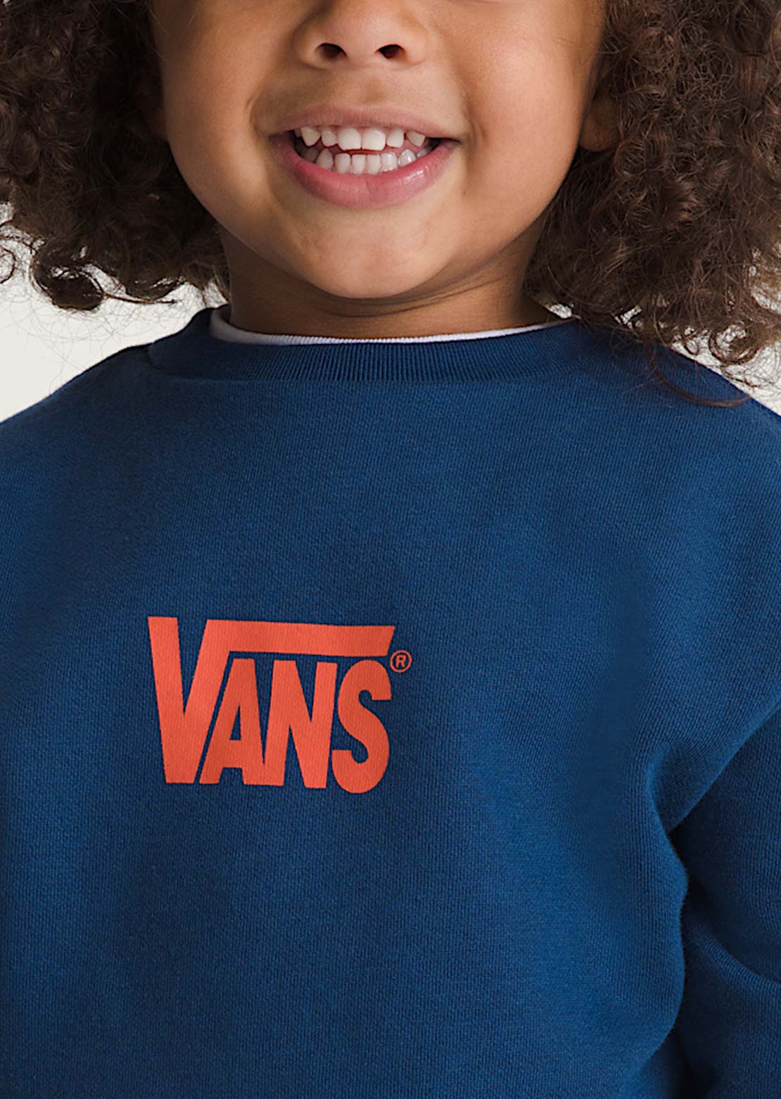 Vans Toddler Stretch Logo Crewneck Sweatshirt Deep Indigo/Flame