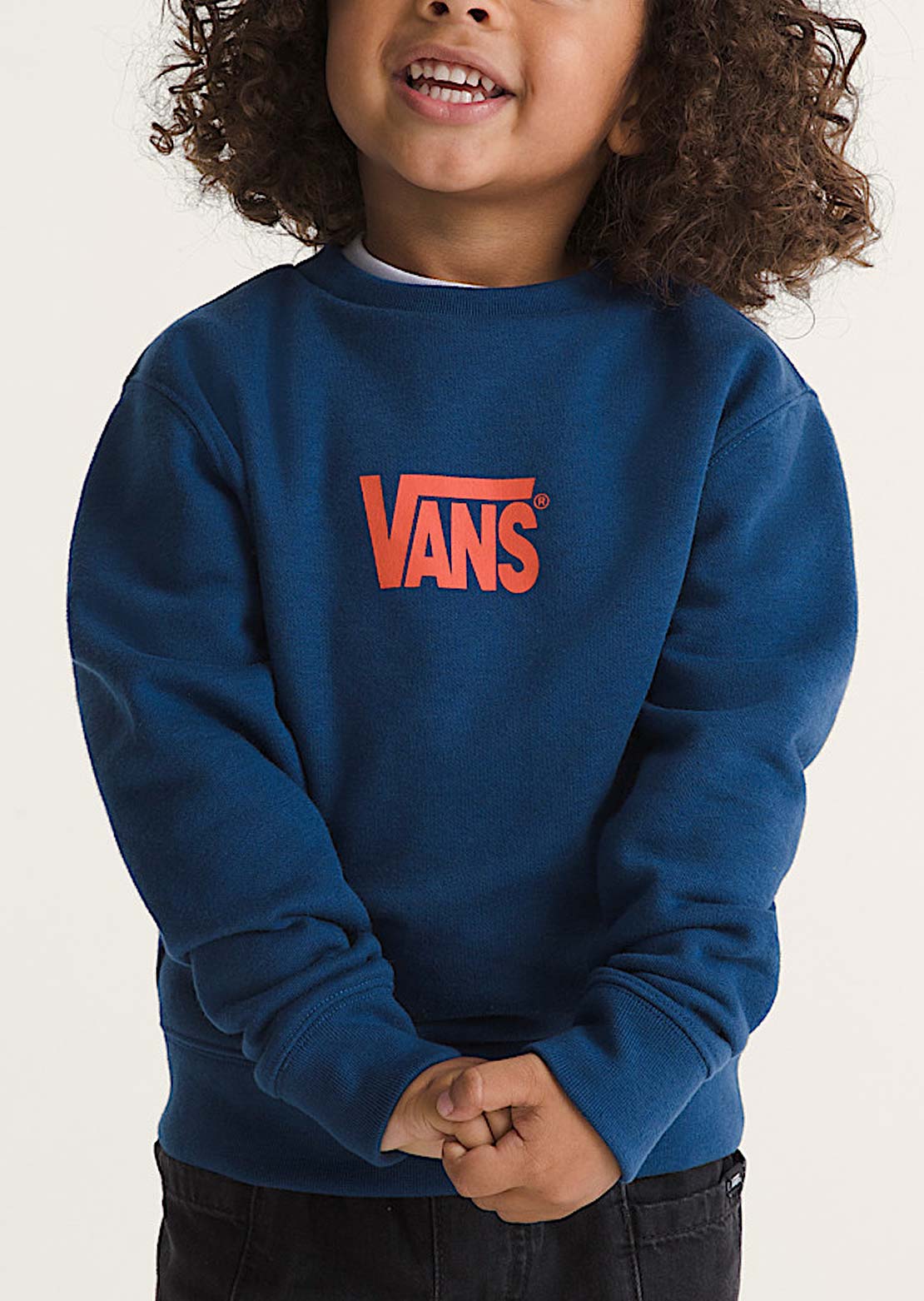 Vans Toddler Stretch Logo Crewneck Sweatshirt Deep Indigo/Flame