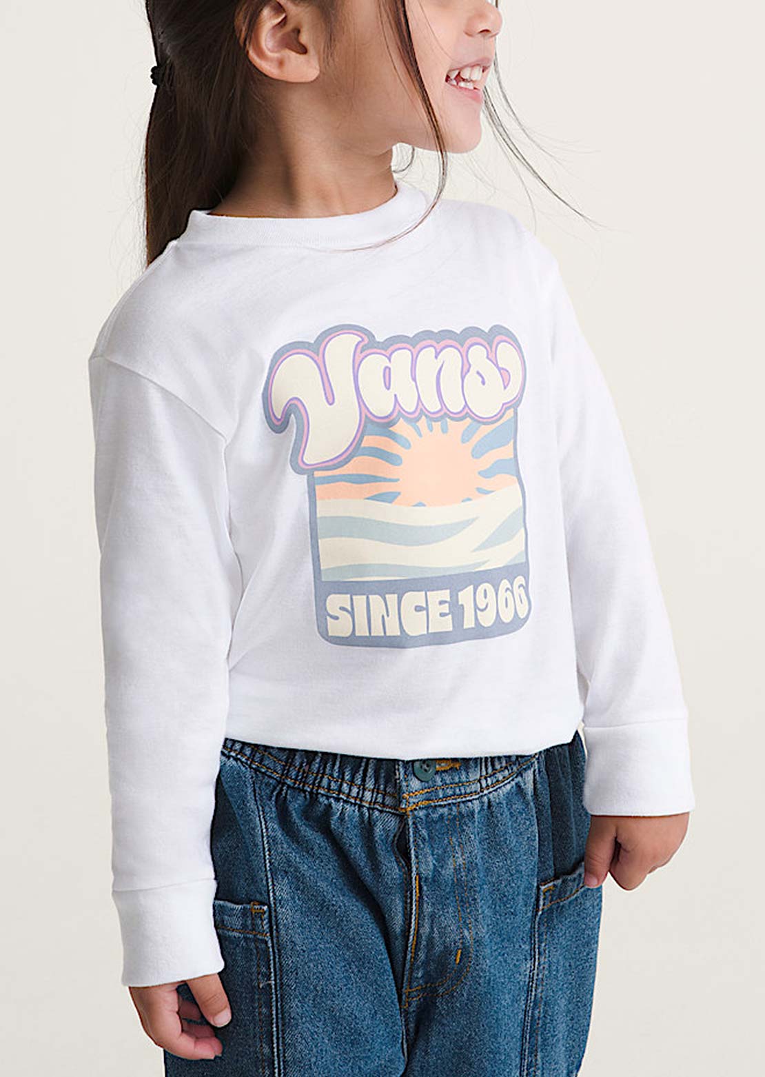 Vans Toddler Sun Dip Long Sleeve White