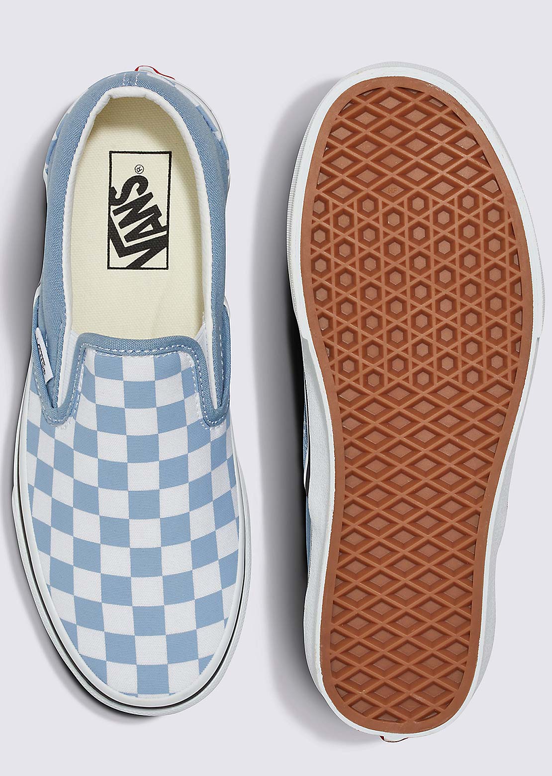 Vans Unisex Classic Slip-On Shoes Checkerboard Dusty Blue