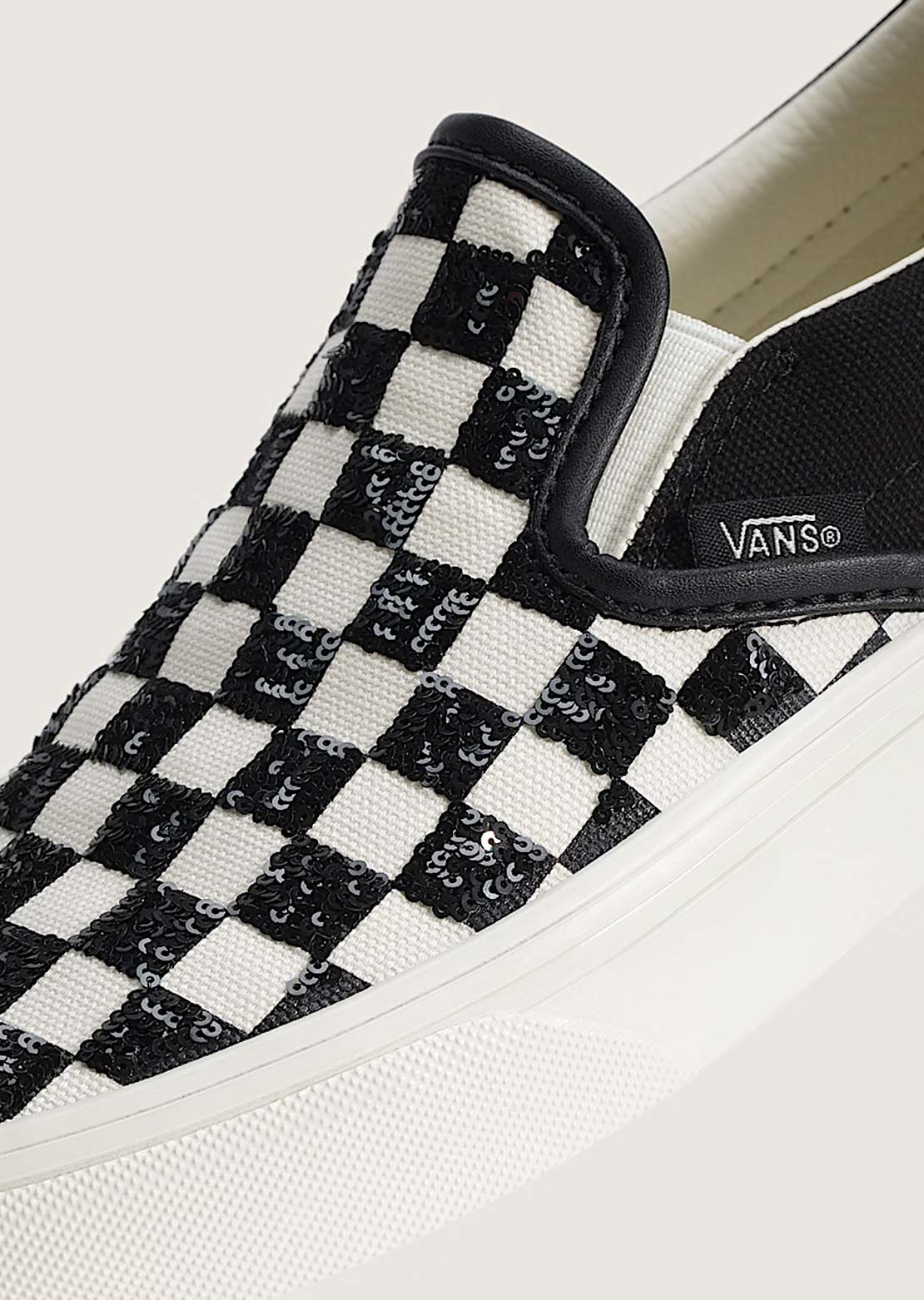 Vans Unisex Classic Slip-On Shoes Beaded Checkerboard