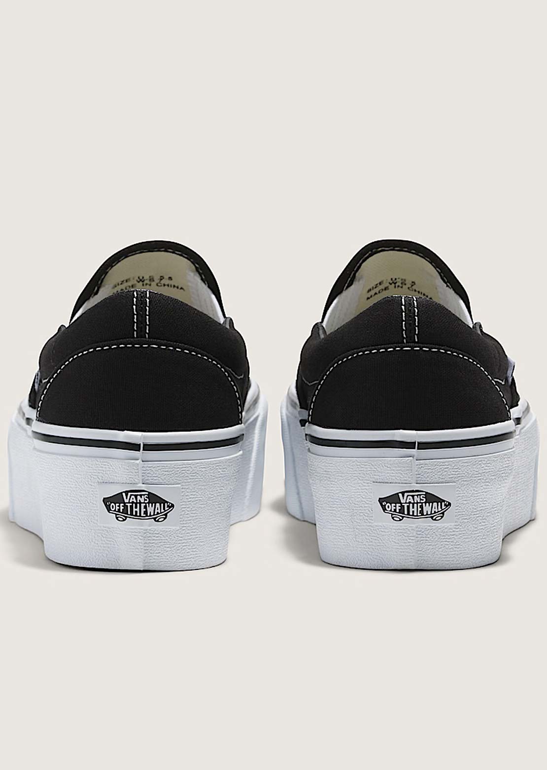 Vans Unisex Classic Slip-On Stackform Shoes Black/True White