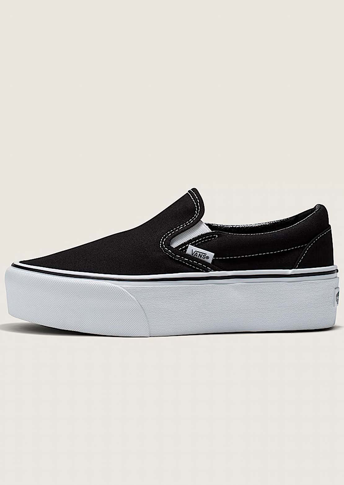 Vans Unisex Classic Slip-On Stackform Shoes Black/True White