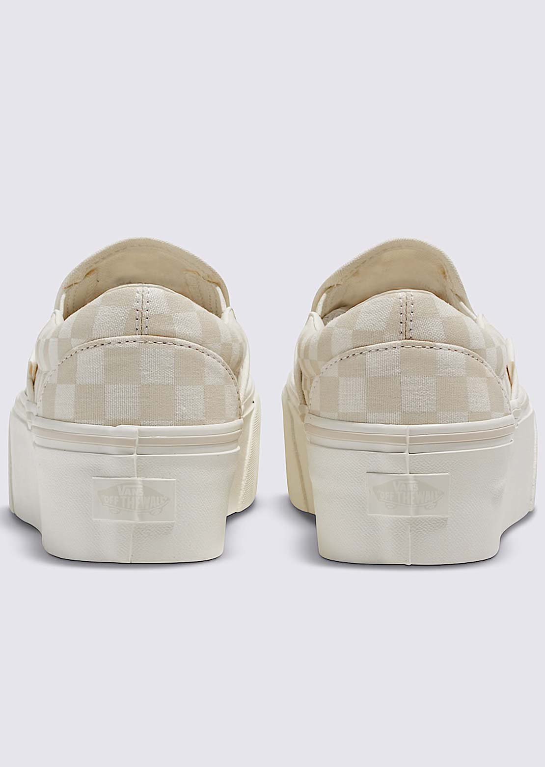 Vans Unisex Classic Slip-On Stackform Shoes Checkerboard Marshmallow/Turtledove