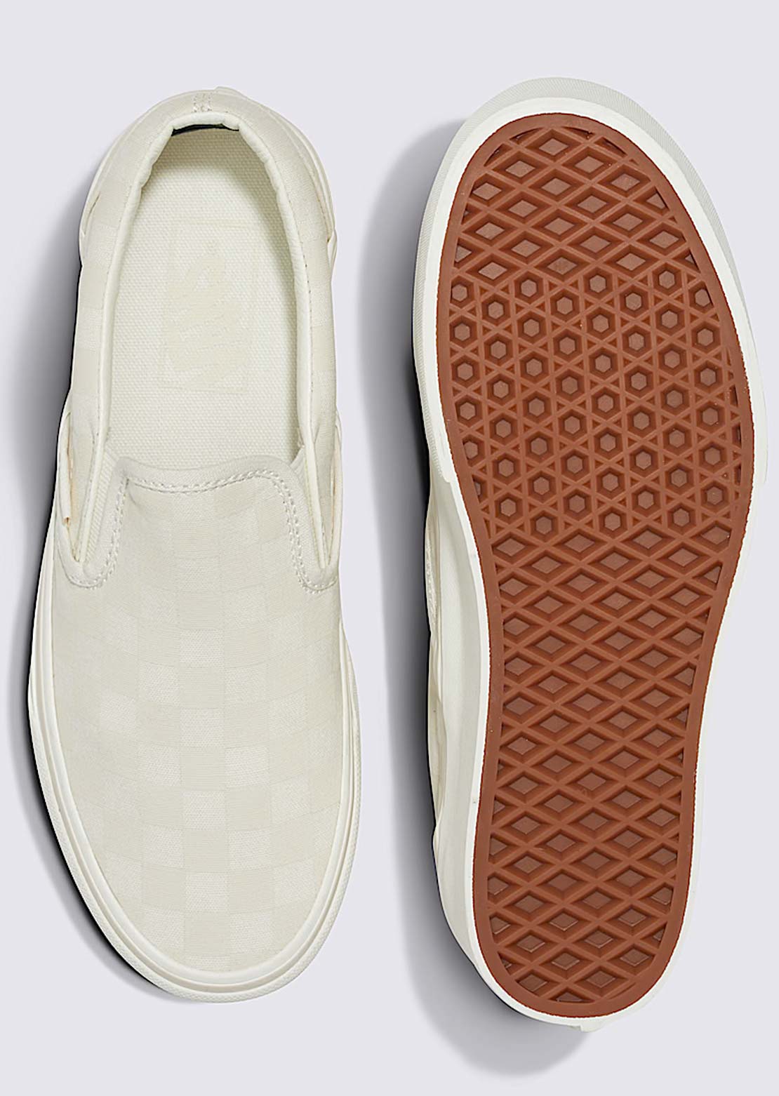 Vans Unisex Classic Slip-On Stackform Shoes Checkerboard Marshmallow/Turtledove