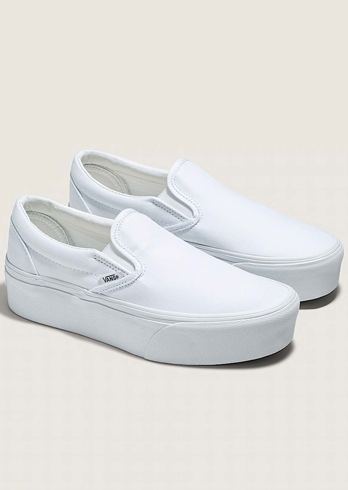 Vans Unisex Classic Slip-On Stackform Shoes True White