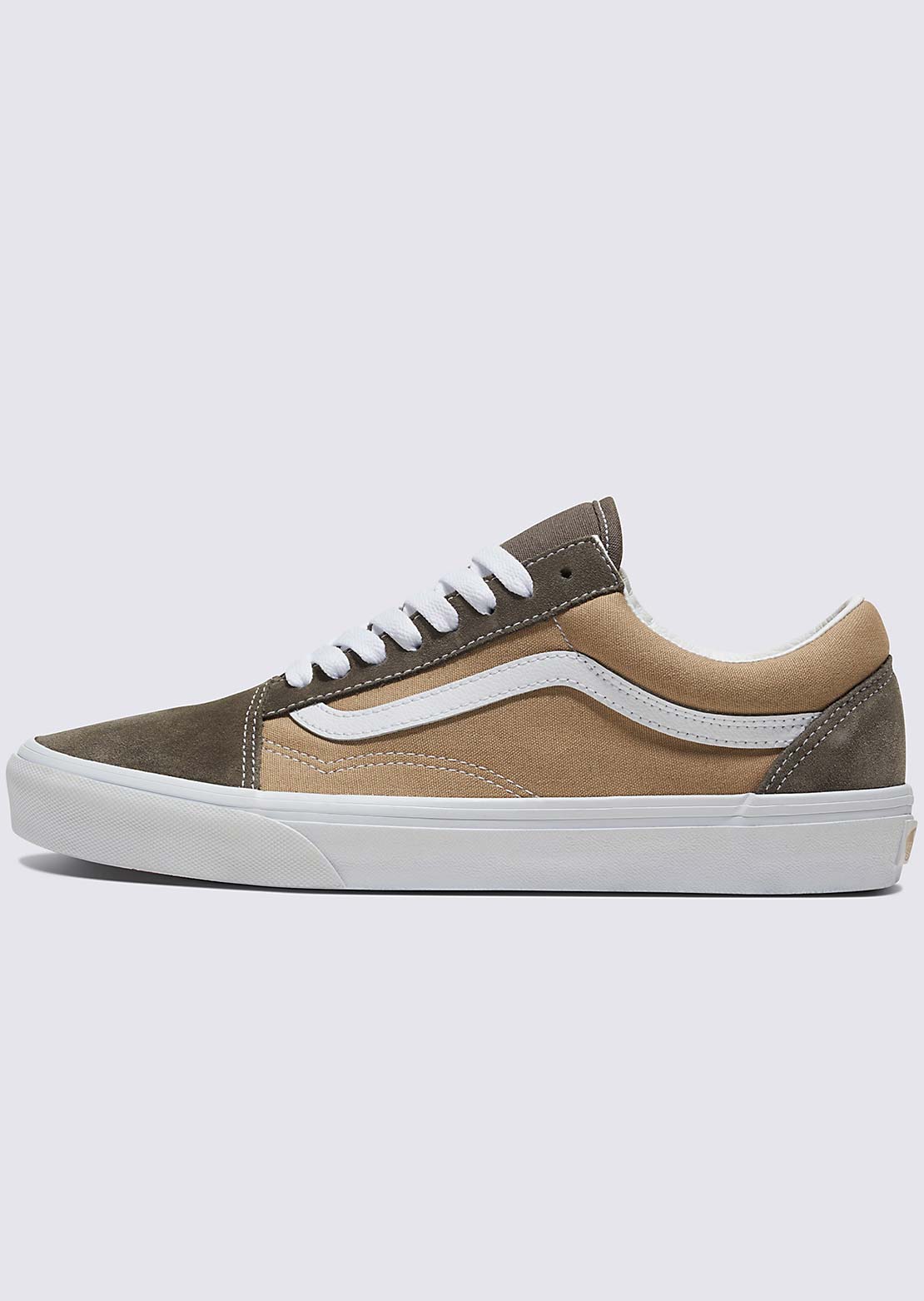 Vans Unisex Old Skool Shoes Canvas/Suede Block Brown