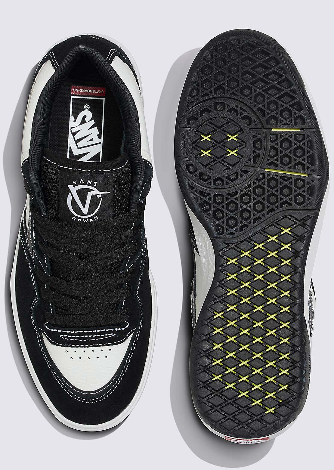 Vans Unisex Rowan 2 Skate Shoes Black/White/Black