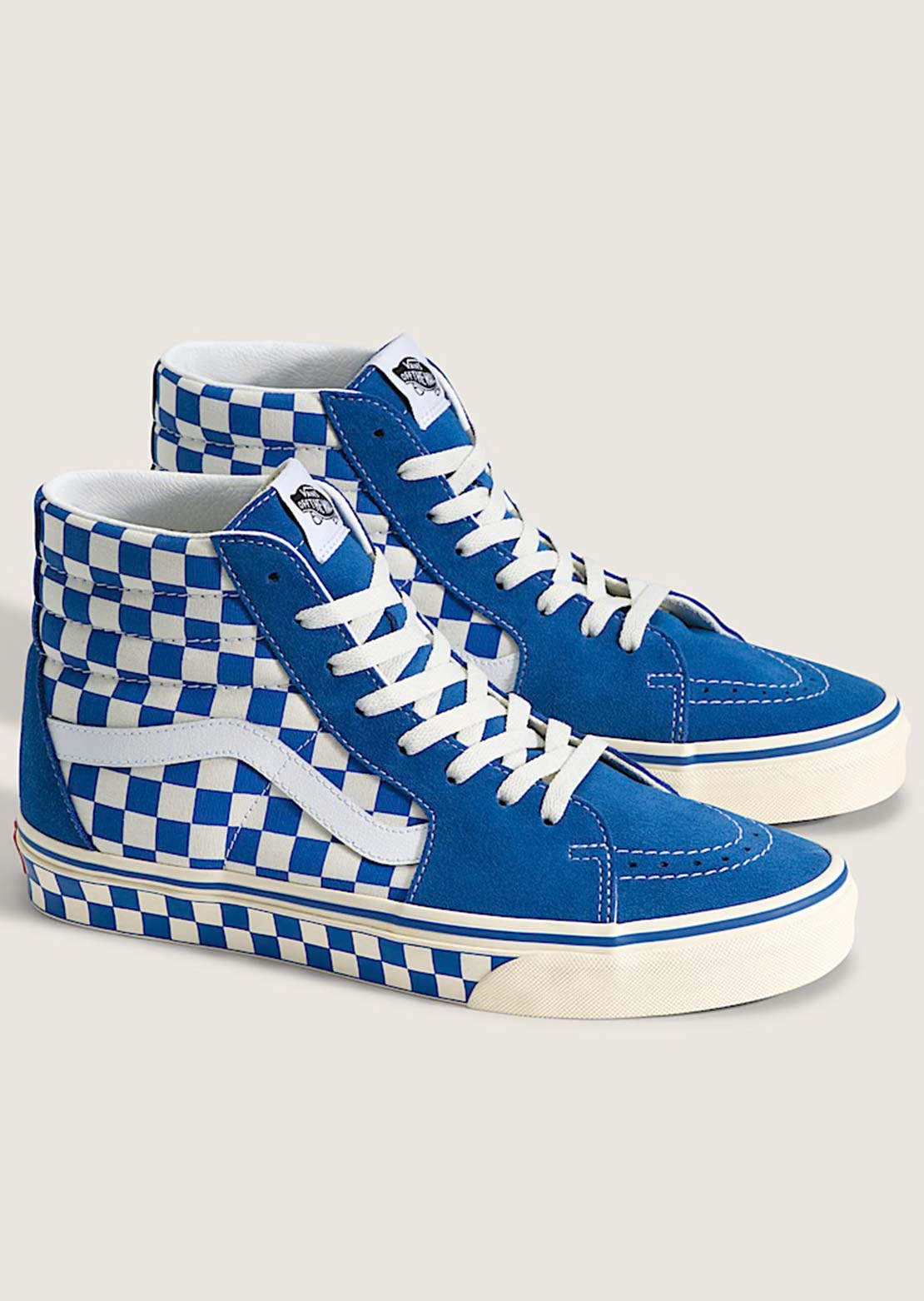 Vans Unisex SK8-Hi Shoes Chckrbrd Sidewall Classic Blue