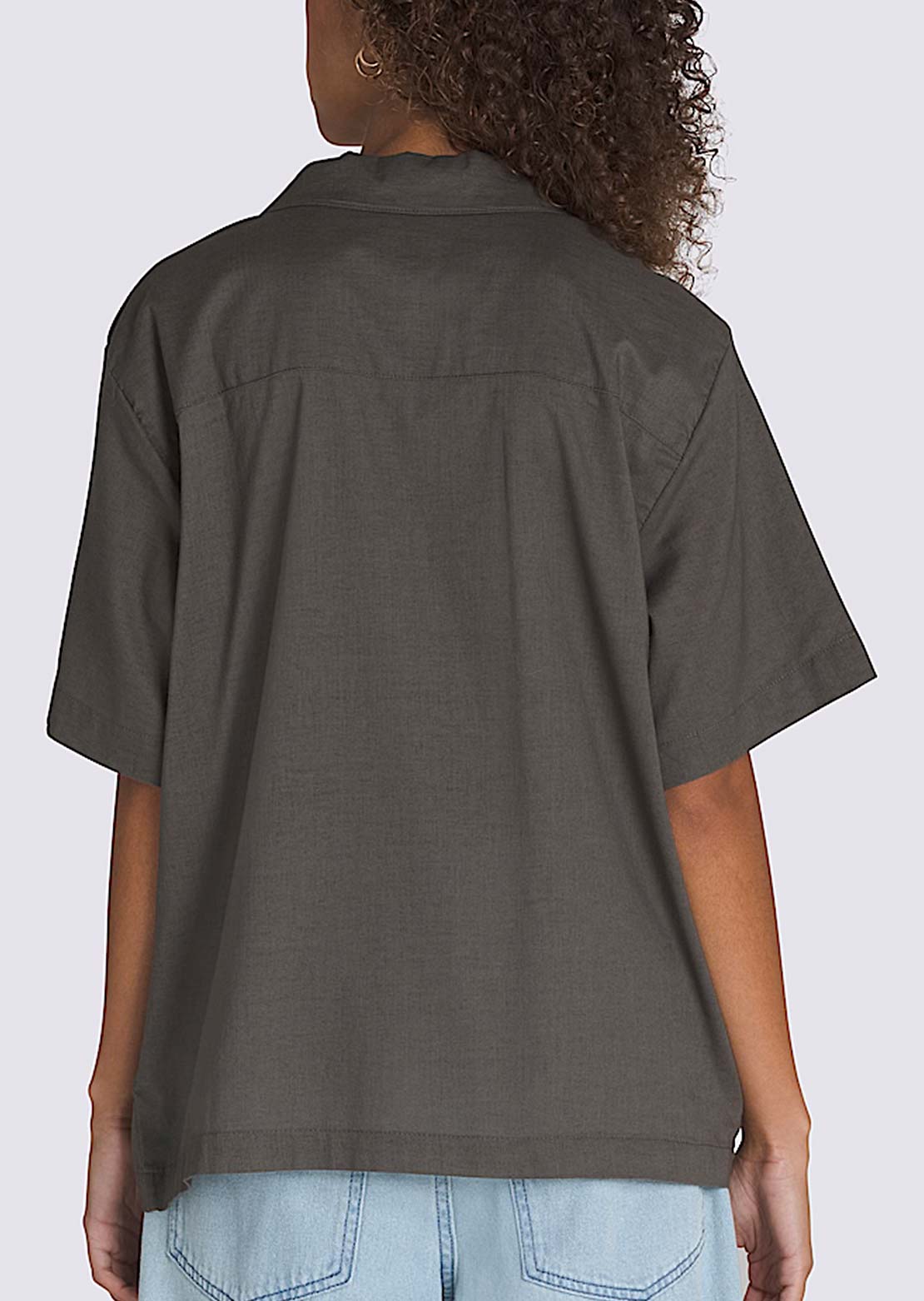 Vans Women's Cassidy Camp Button Up Shirt Asphalt