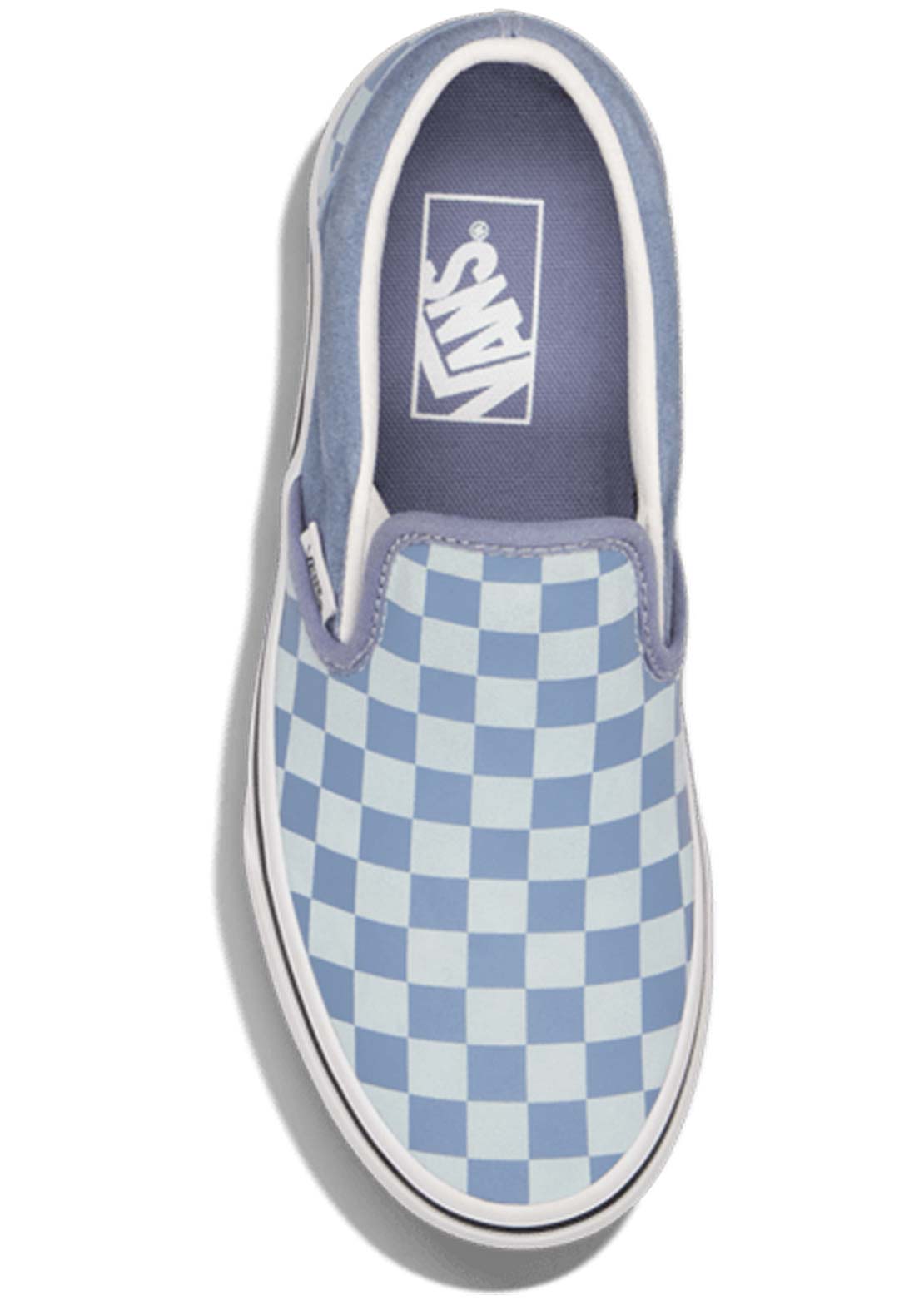 Vans Women's Classic Slip-on Shoes Checkerboard Light Blue