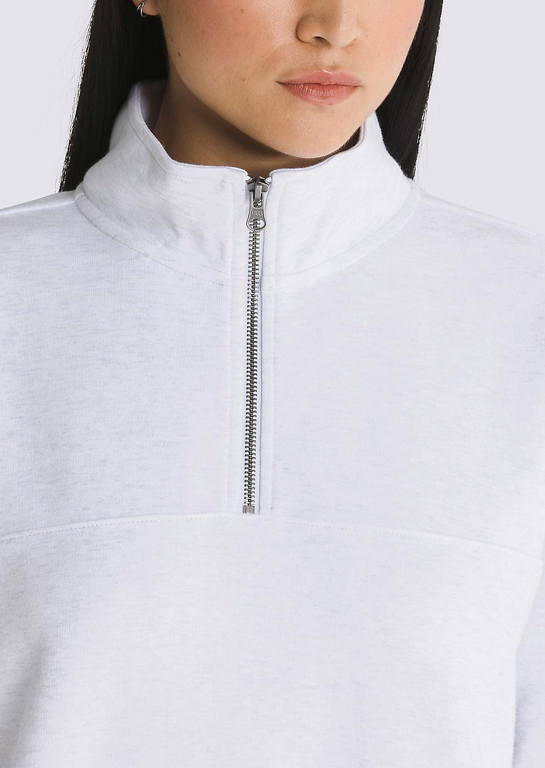 Vans Women&#39;s Elevated Double Knit Mock Neck White J+Heather