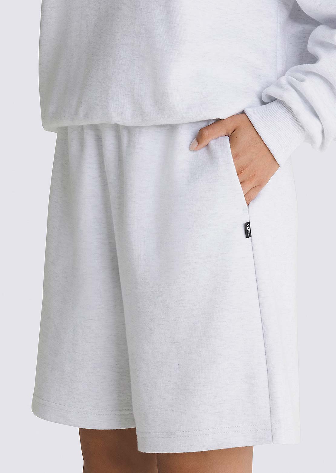 Vans Women&#39;s Elevated Double Knit Relaxed Shorts White Heather