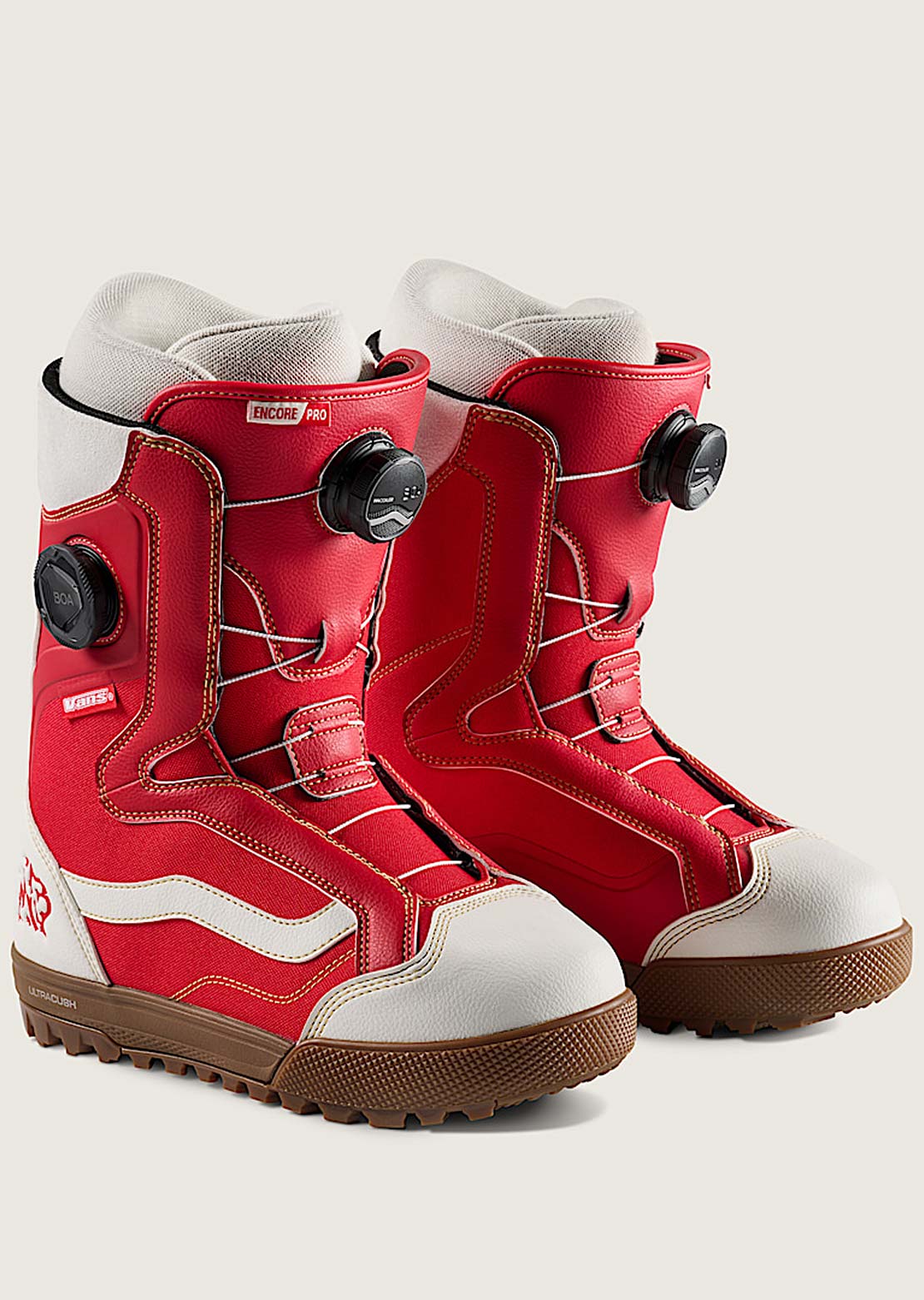 Vans Women's Encore Pro Olympic Limited Edition Snowboard Boots Racing Red/Marshmalllow