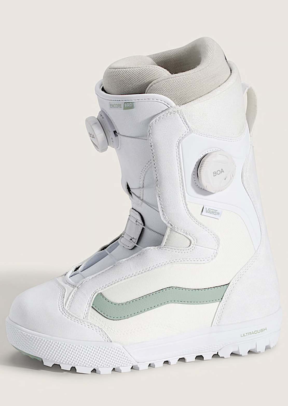 Vans Women's Encore Pro Snowboard Boots White/Gray Olive