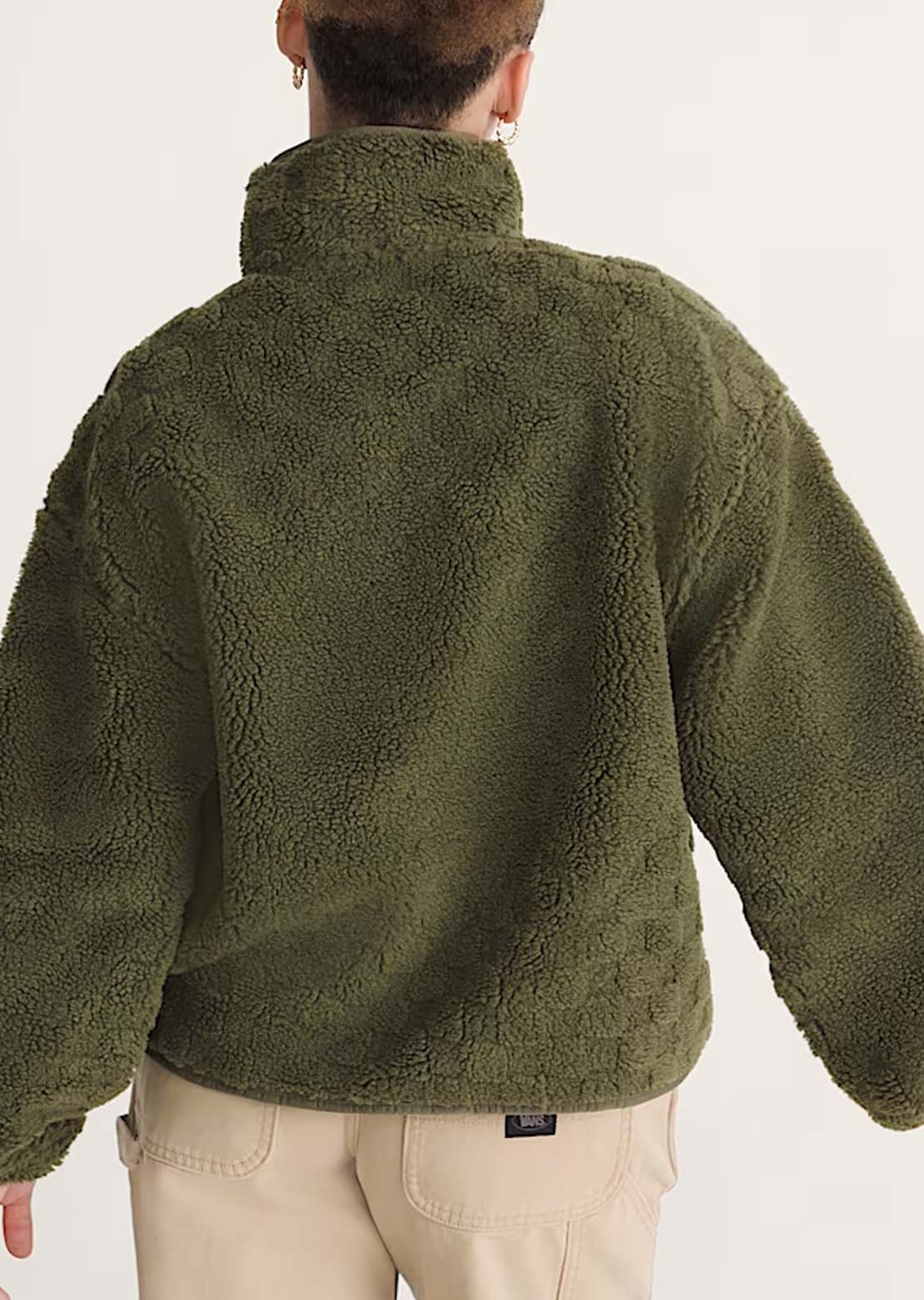 Vans Women's Queens High Pile Jacket Mossy Olive