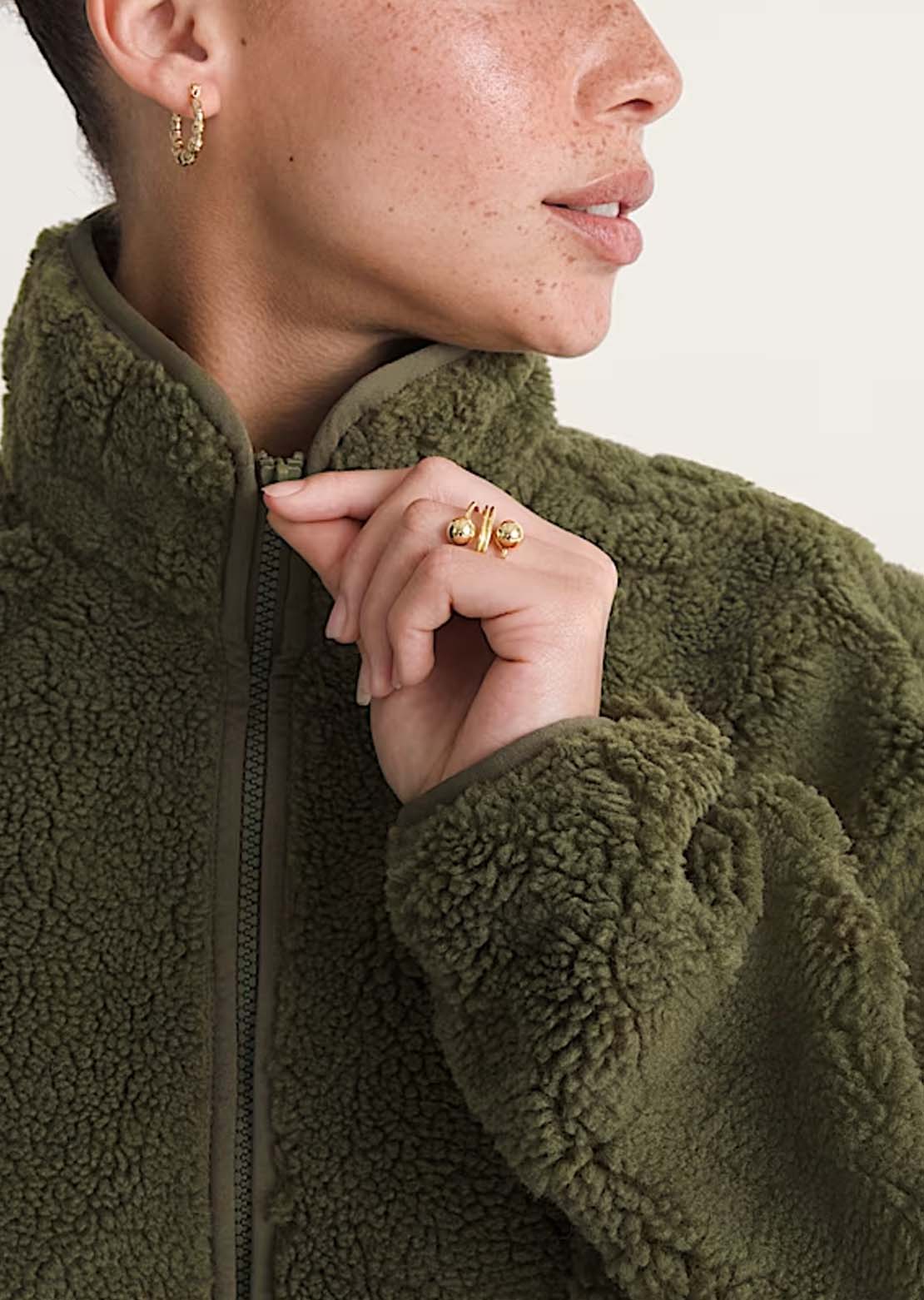 Vans Women's Queens High Pile Jacket Mossy Olive
