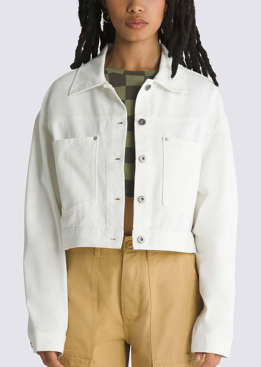 Vans Women's Raynes Crop Trucker Jacket Marshmallow