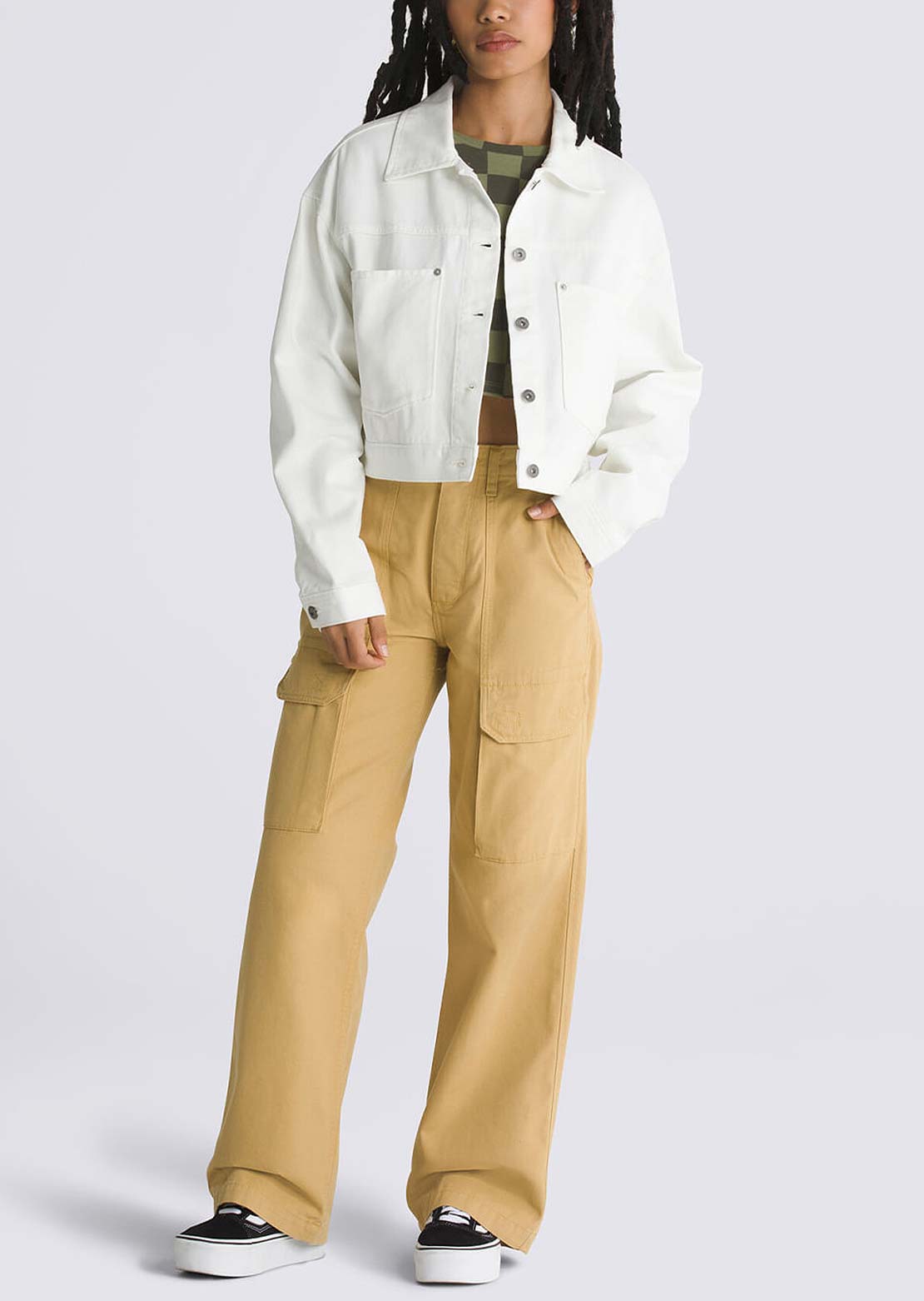 Vans Women's Raynes Crop Trucker Jacket Marshmallow