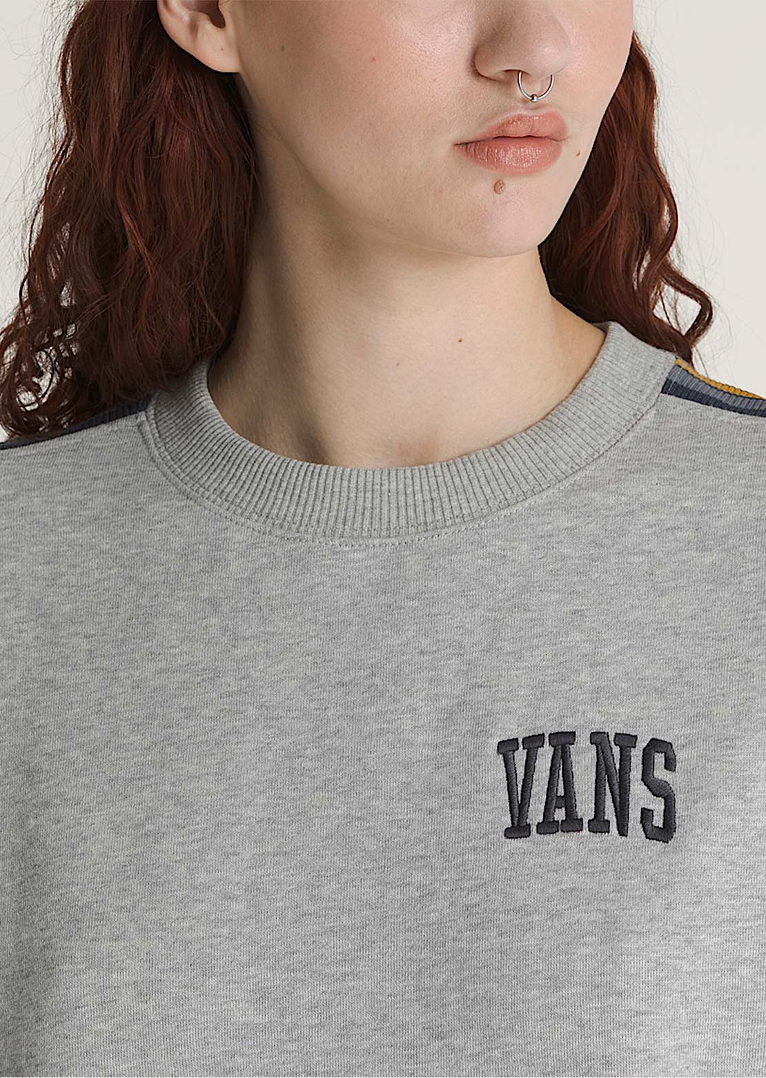 Vans Women's Stadium Oversized Crewneck Sweatshirt Cement Heather