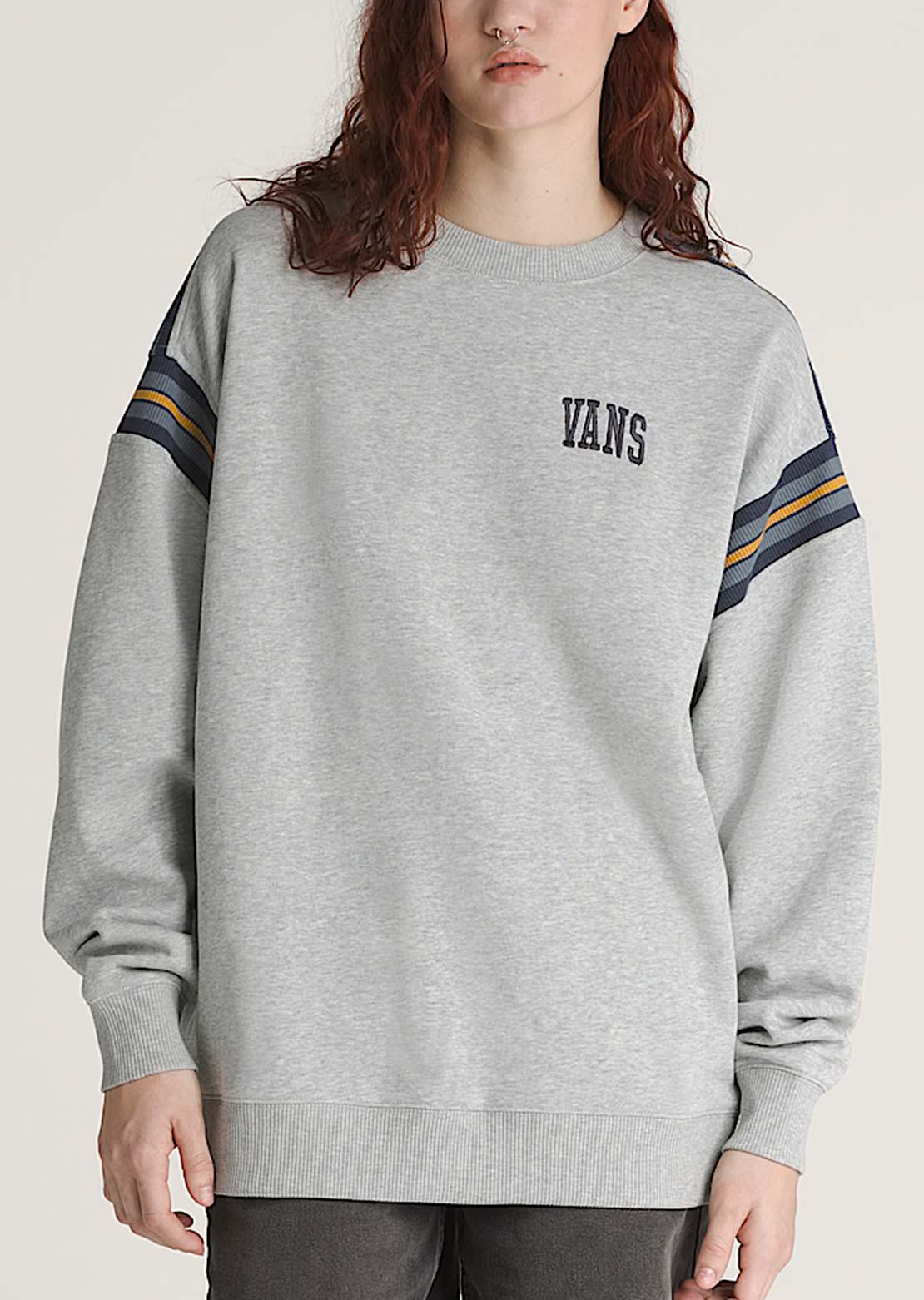 Vans Women's Stadium Oversized Crewneck Sweatshirt Cement Heather