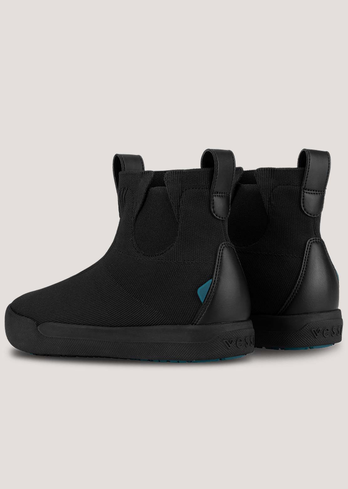 VESSI Men's Classic Chelsea Boots Asphalt Black On Black