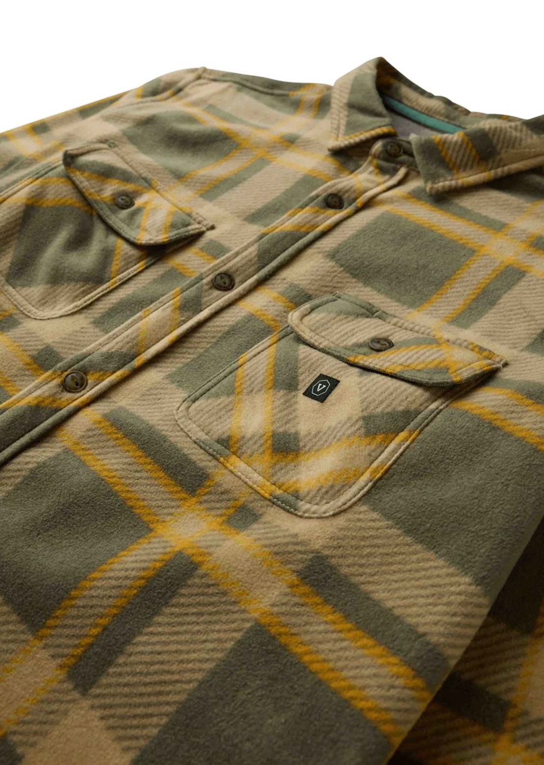 Vissla Men's Eco-Zy Long Sleeve Polar Flannel Button Up Shirt Surplus
