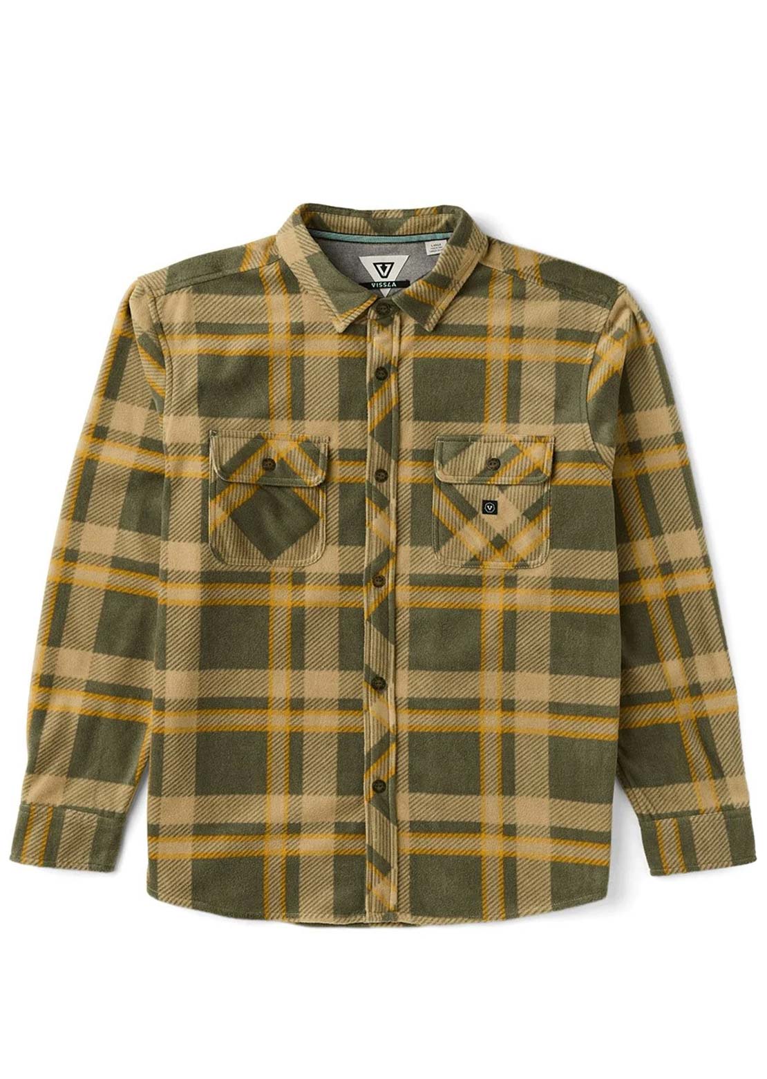 Vissla Men's Eco-Zy Long Sleeve Polar Flannel Button Up Shirt Surplus