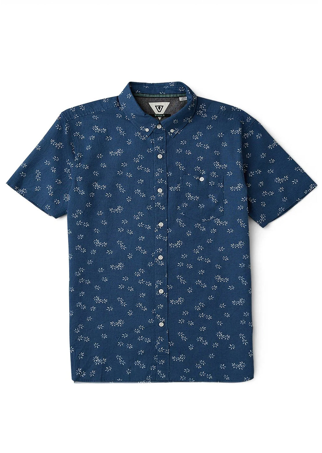 Vissla Men's In Bloom Button Up Shirt Dark Denim