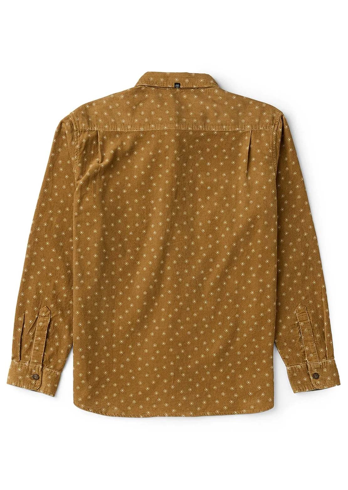 Vissla Men's Rails Cord Printed Eco Long Sleeve Button Up Shirt Bronze
