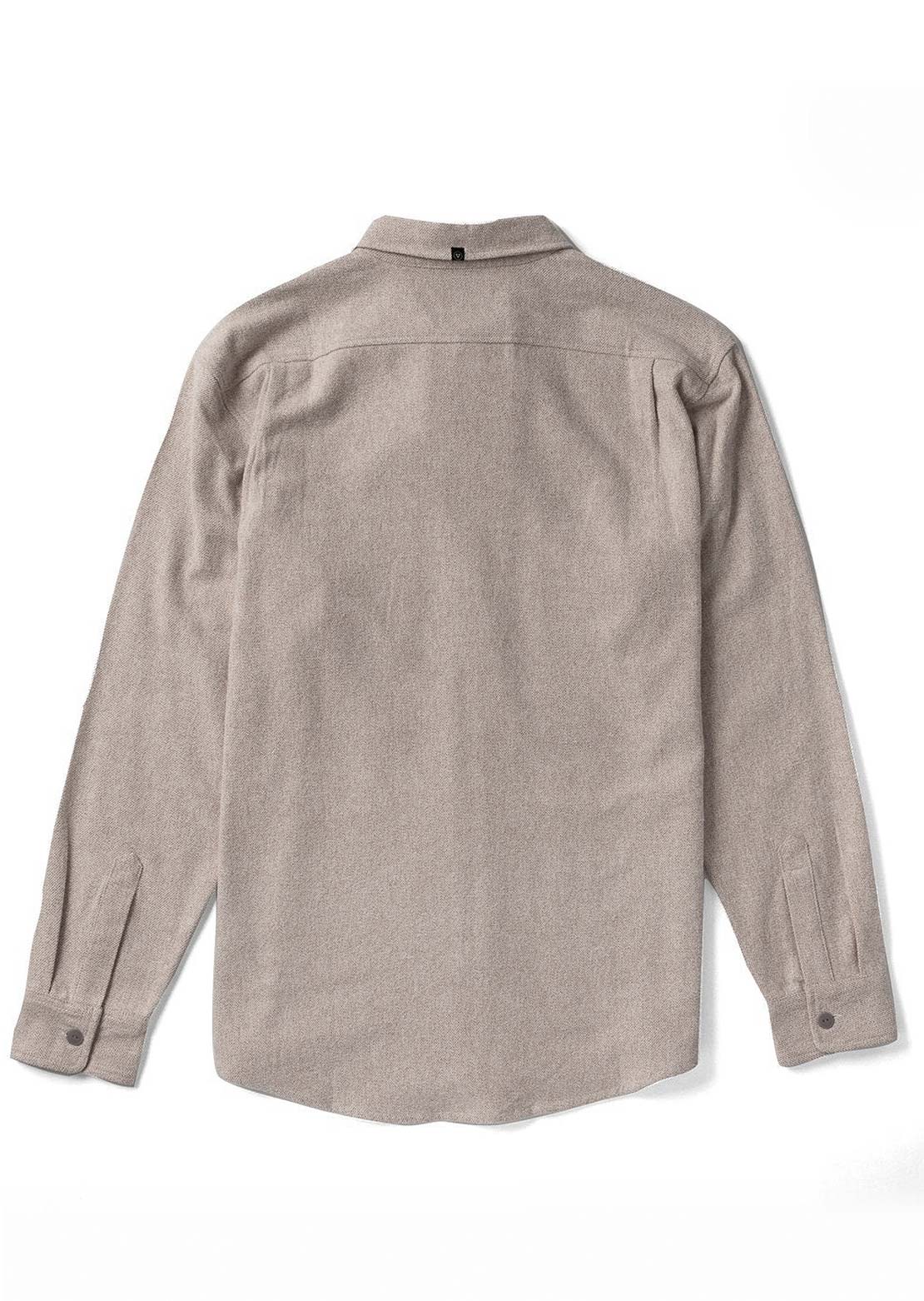 Vissla Men's Shaper Eco LS Flannel Button Up Shirts Dark Sand