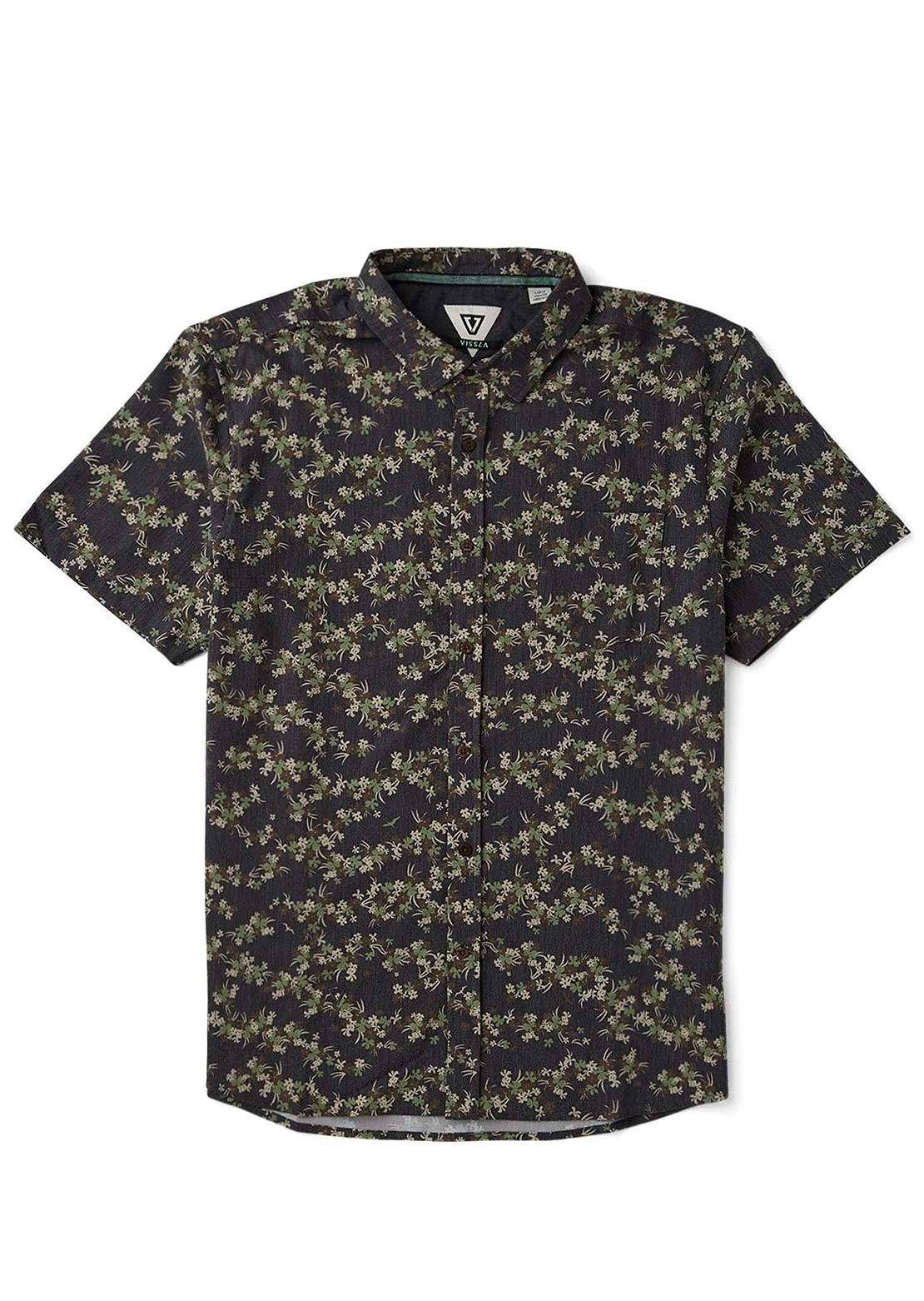 Vissla Men's Tropicanica Hybrid Eco Button Up Shirt Black