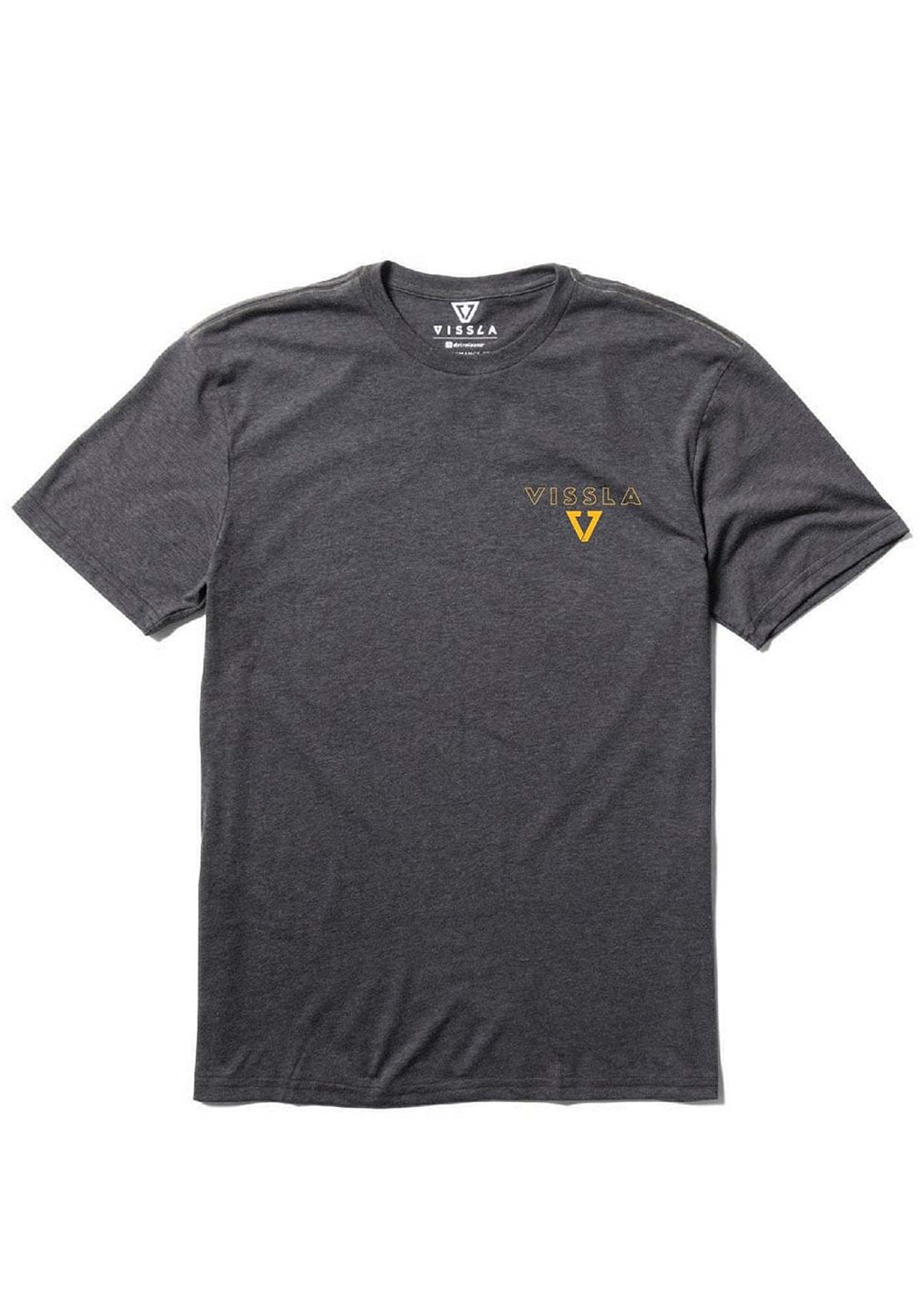 Vissla Men's Twin Palms Comp Lite Eco Drirelease T-Shirt Black Heather