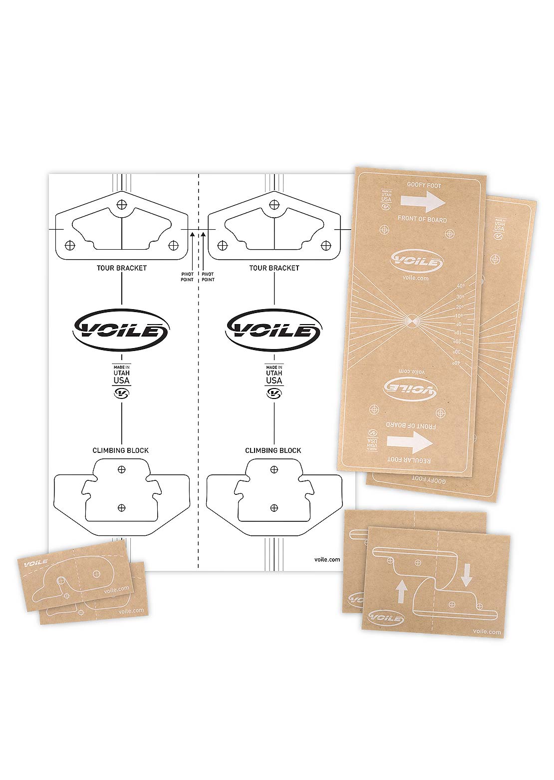 Voilé Splitboard Mounting Templete Sticker Pack