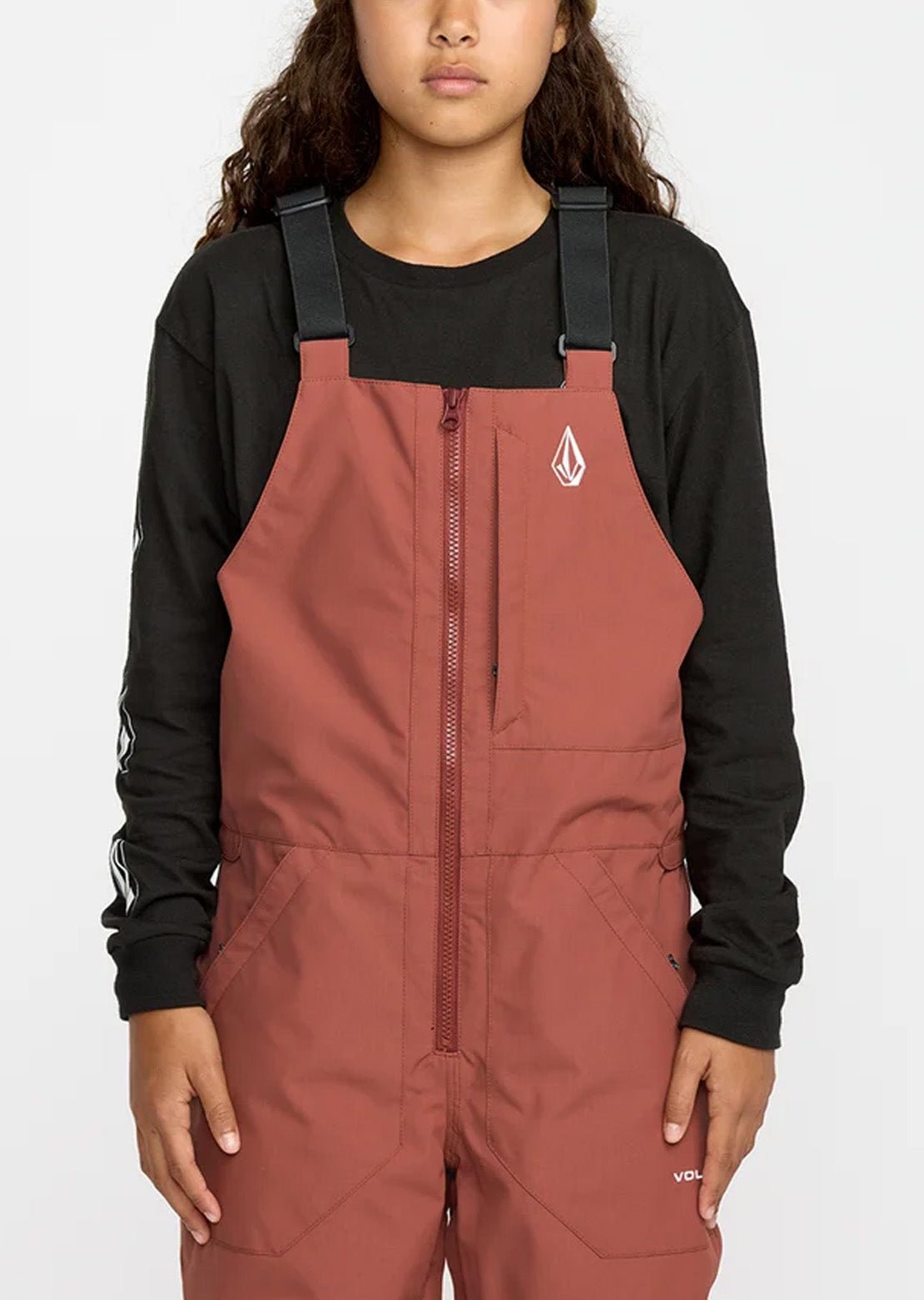 Volcom Junior Barkley Insulated Bib Overall Pants Henna
