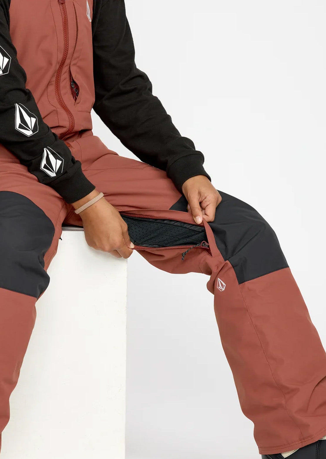 Volcom Junior Barkley Insulated Bib Overall Pants Henna