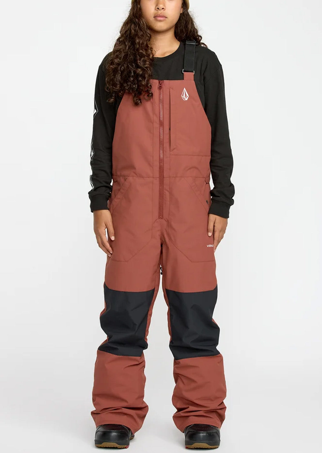 Volcom Junior Barkley Insulated Bib Overall Pants Henna